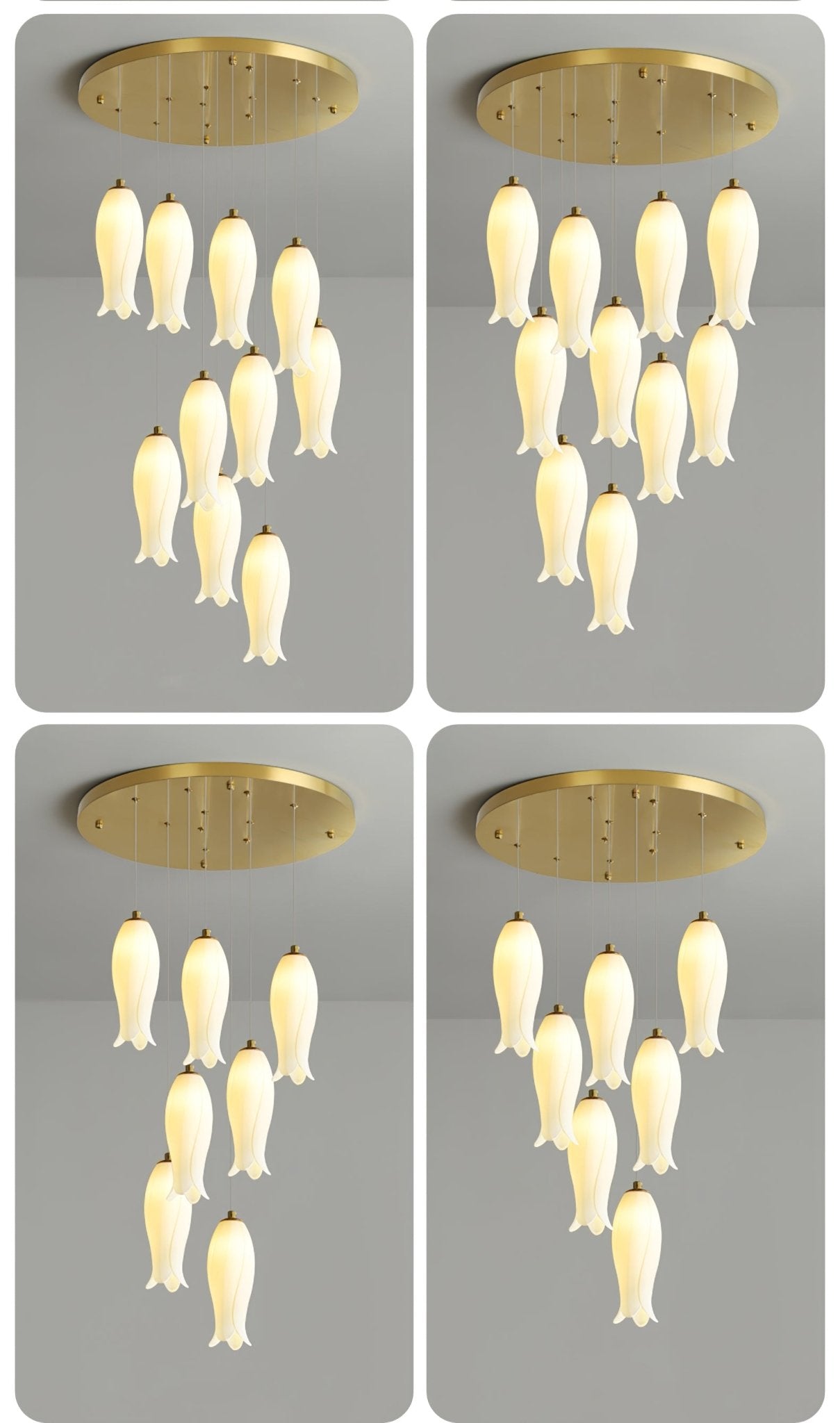 Sylirion Alabaster Brass Chandelier - Letslighting