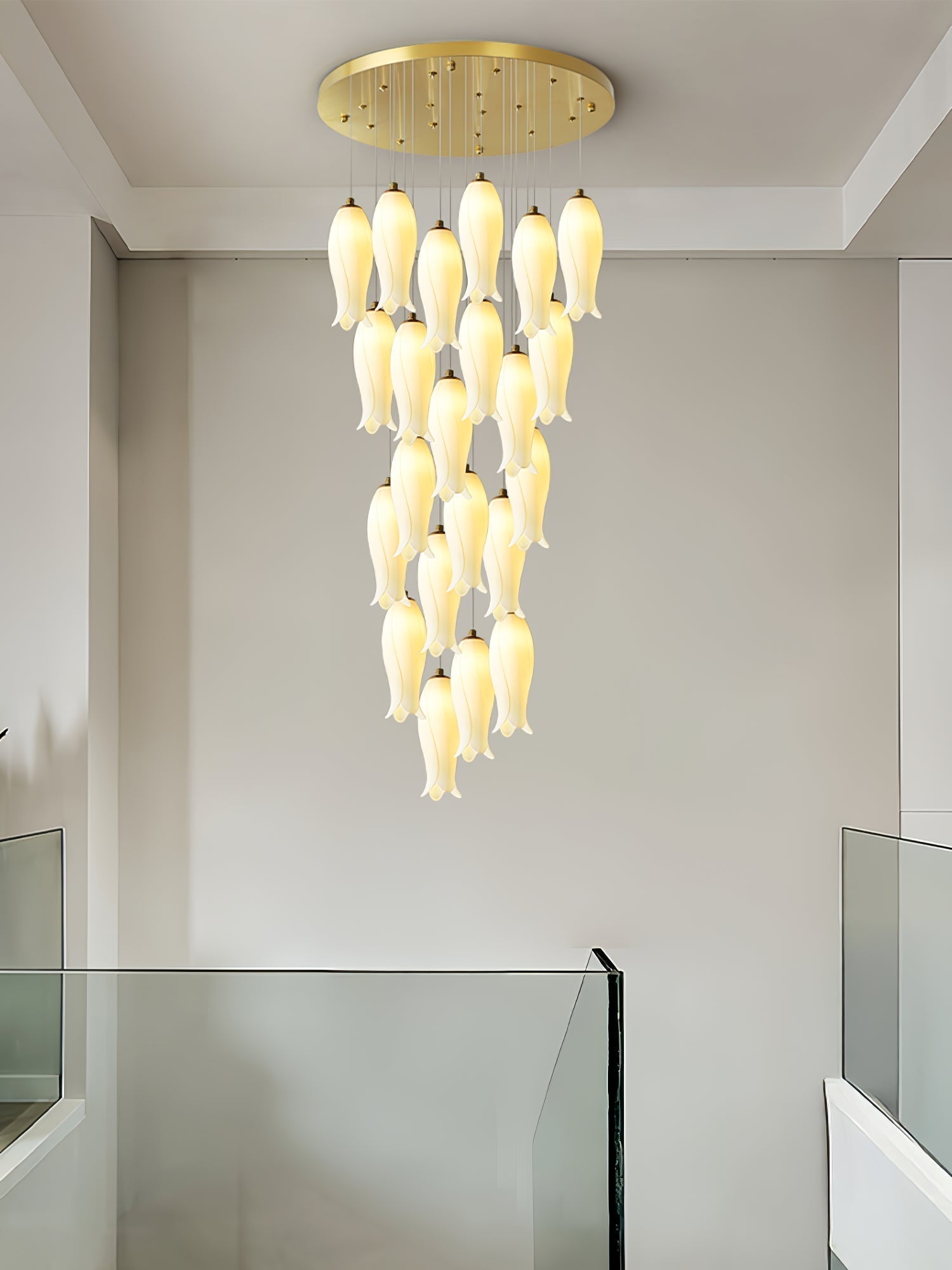 Sylirion Alabaster Brass Chandelier - Letslighting