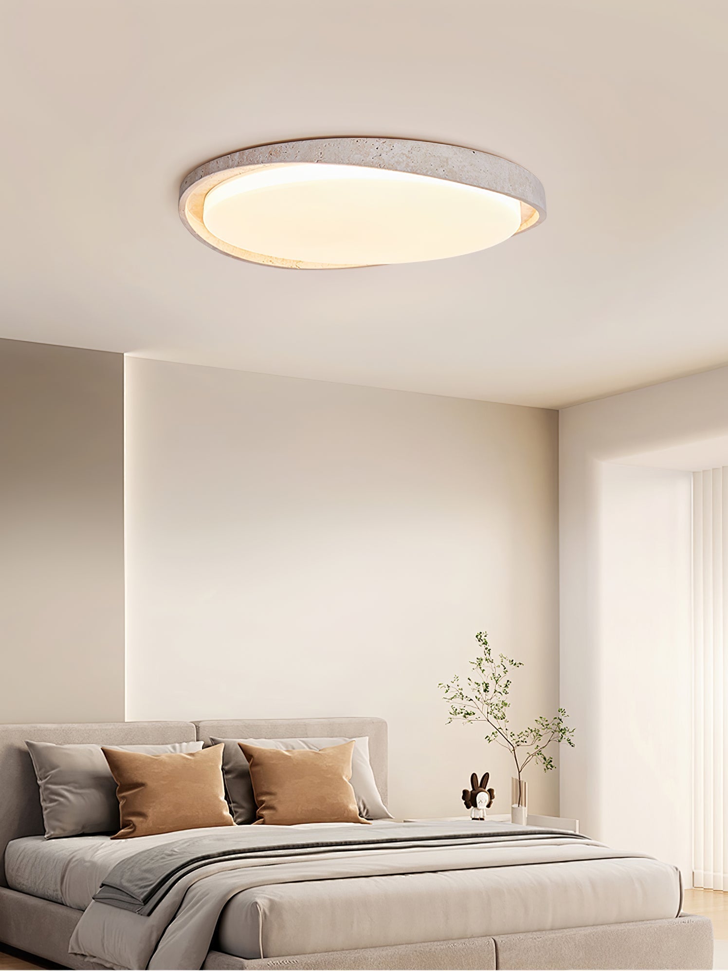 Vanoren Oval Frame Travertine Ceiling Light - Letslighting