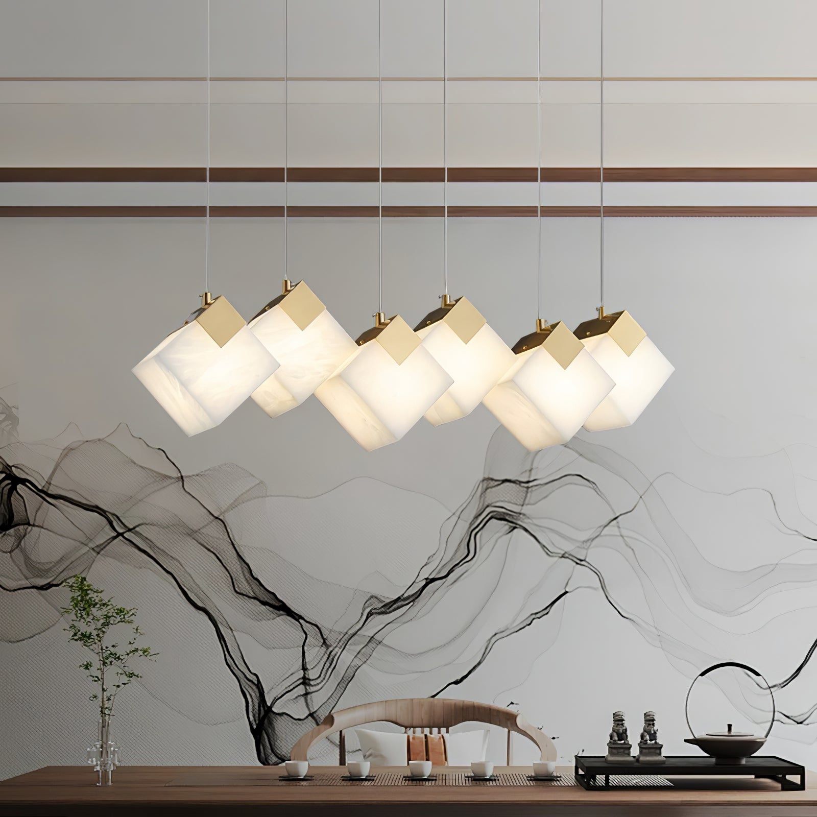 Vevariel Linear Alabaster Pendant Light - Letslighting