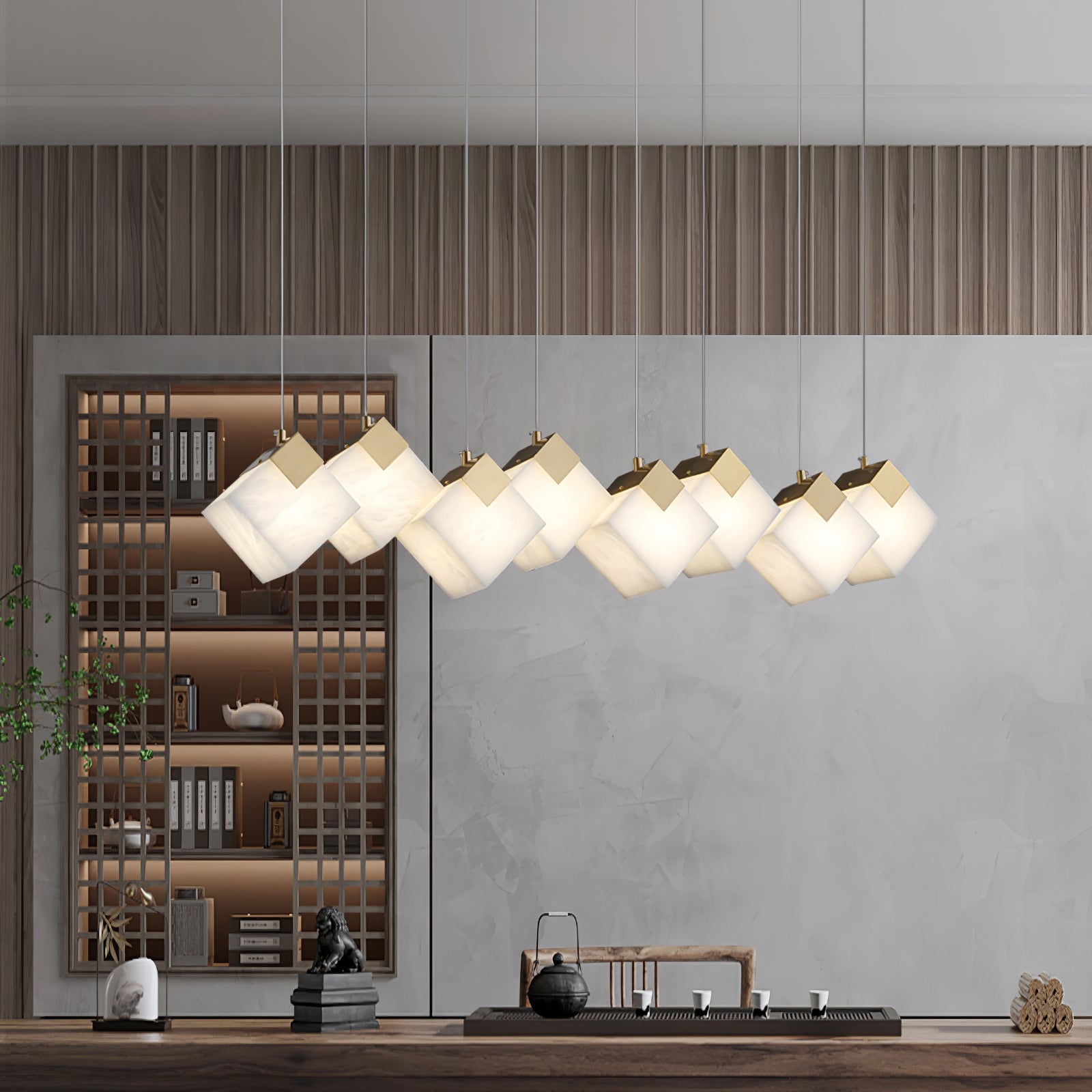 Vevariel Linear Alabaster Pendant Light - Letslighting