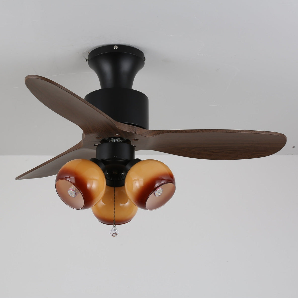 Ventilador de Techo con Lámpara Gwen de Cristal Vintage