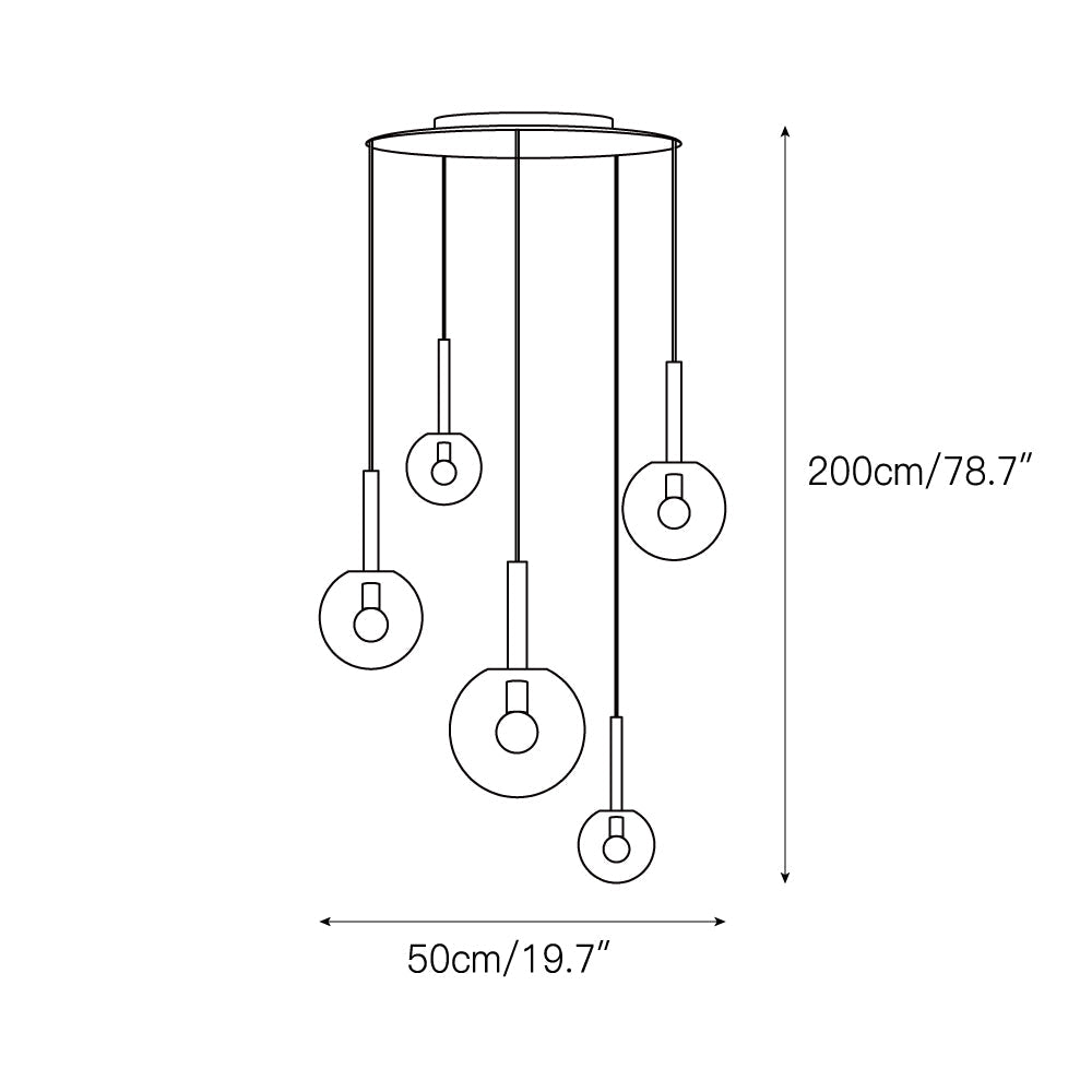 Vetheel Traditional Cloud Metal Glass Pendant Lamp - Lamp Copper