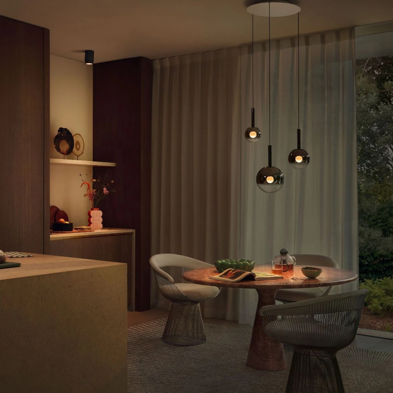 Vetheel Traditional Cloud Metal Glass Pendant Lamp - Lamp Copper