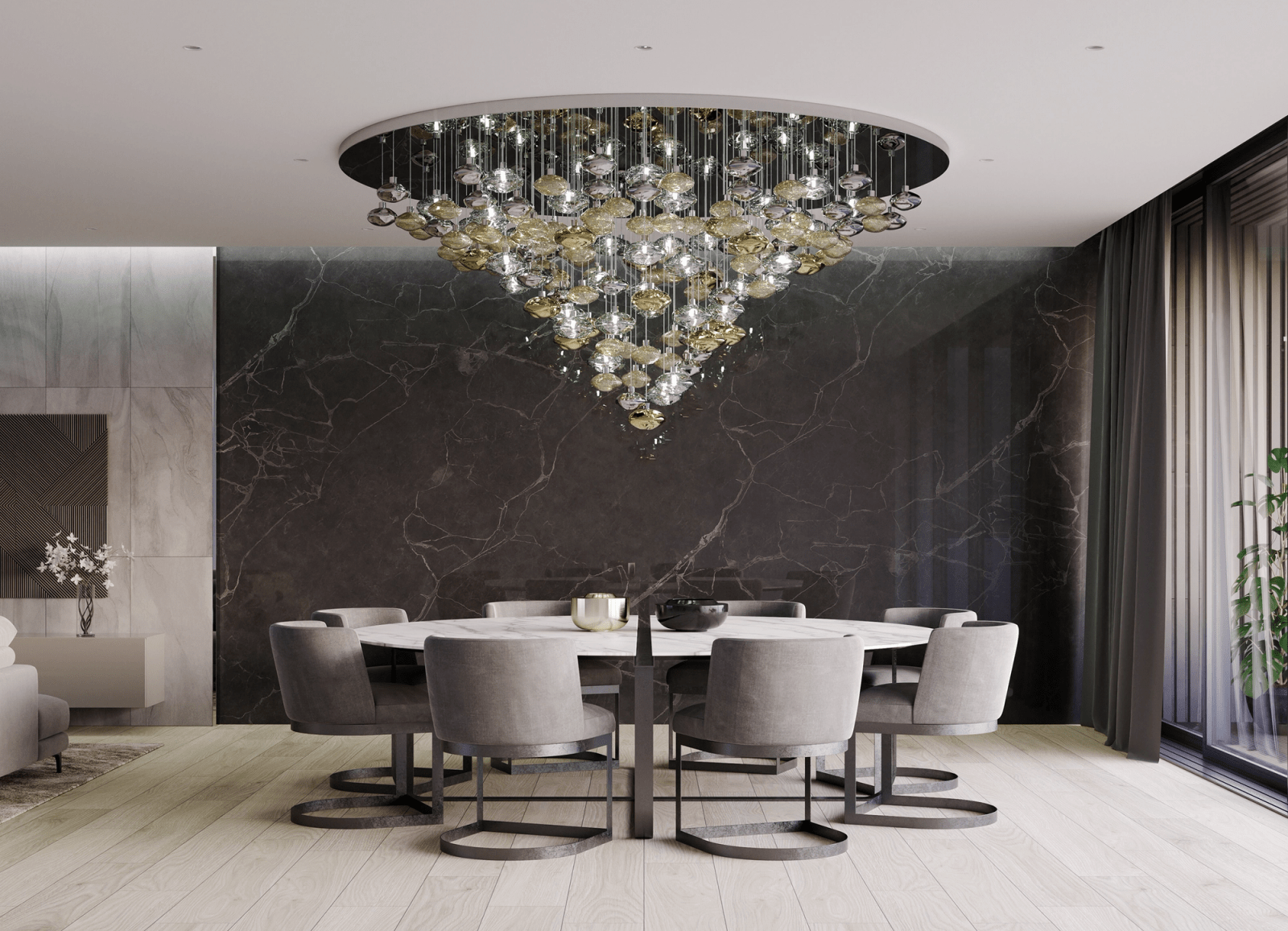 Elmarel Flowing Crystal Dining Chandelier - Letslighting