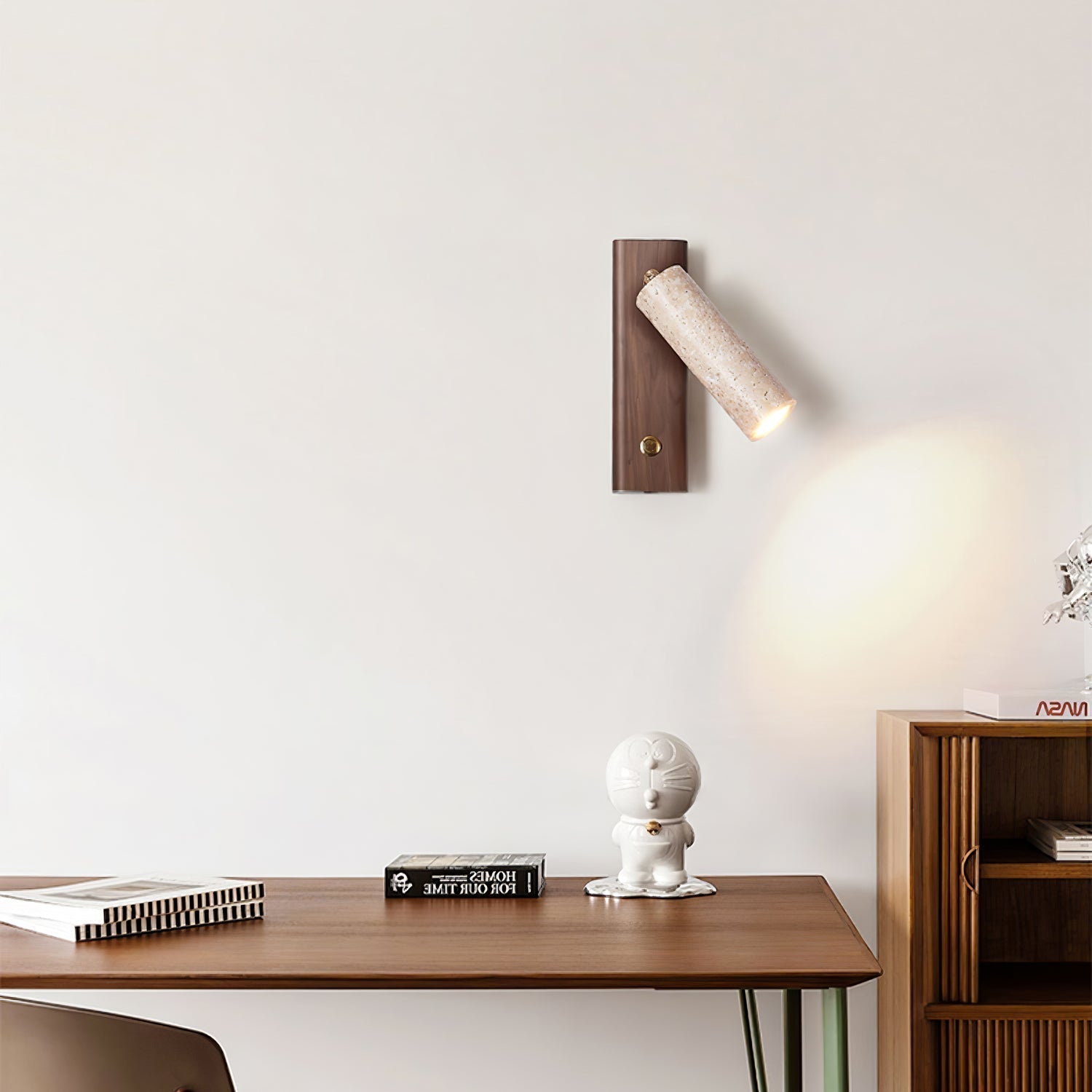 Ornoria Cylindrical Travertine Wall Light SpotLight - Letslighting