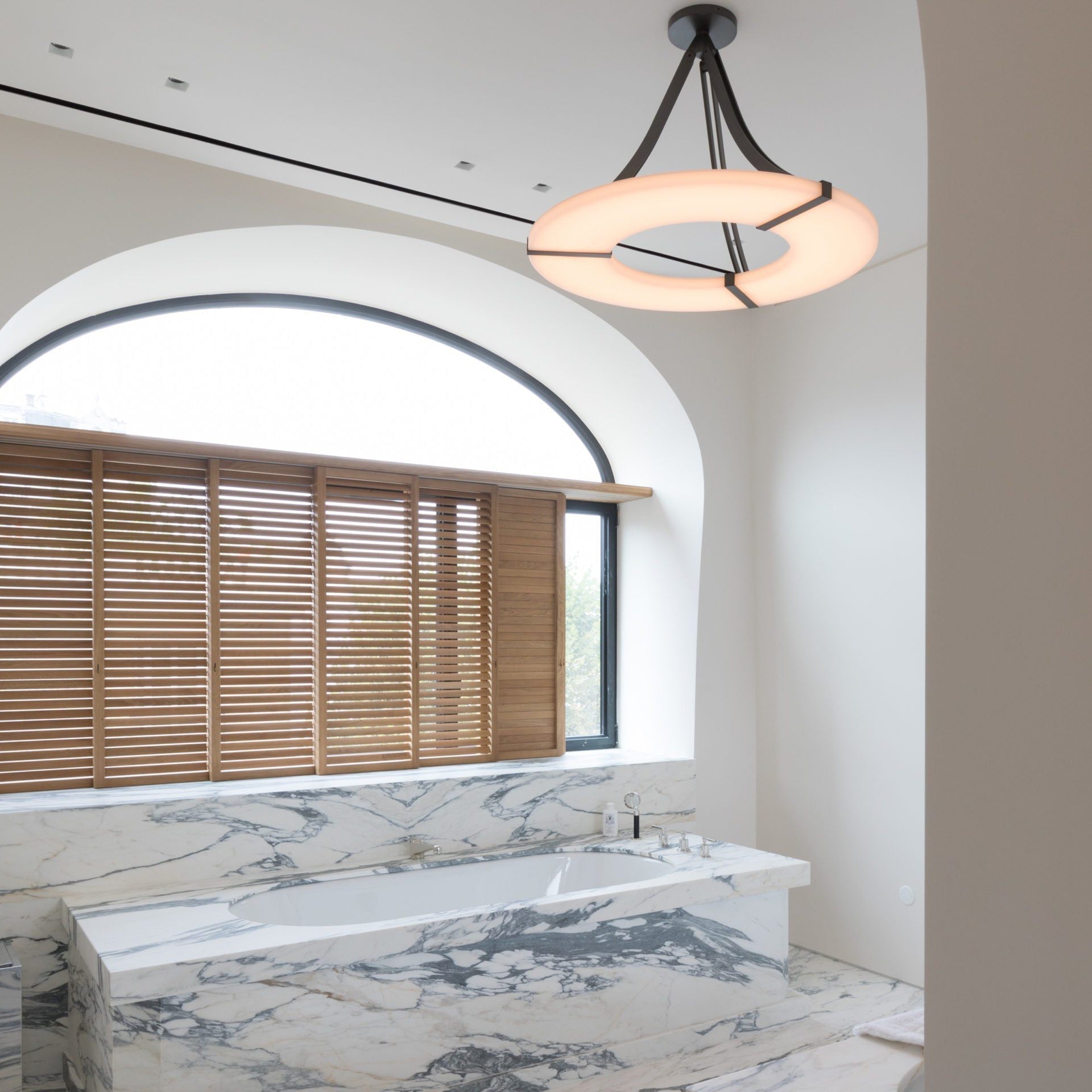 Elirionis Modern Minimalist Metal Alabaster Chandelier - Lamp Copper