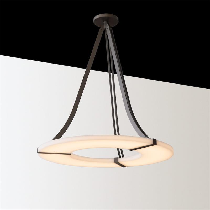 Elirionis Modern Minimalist Metal Alabaster Chandelier - Lamp Copper