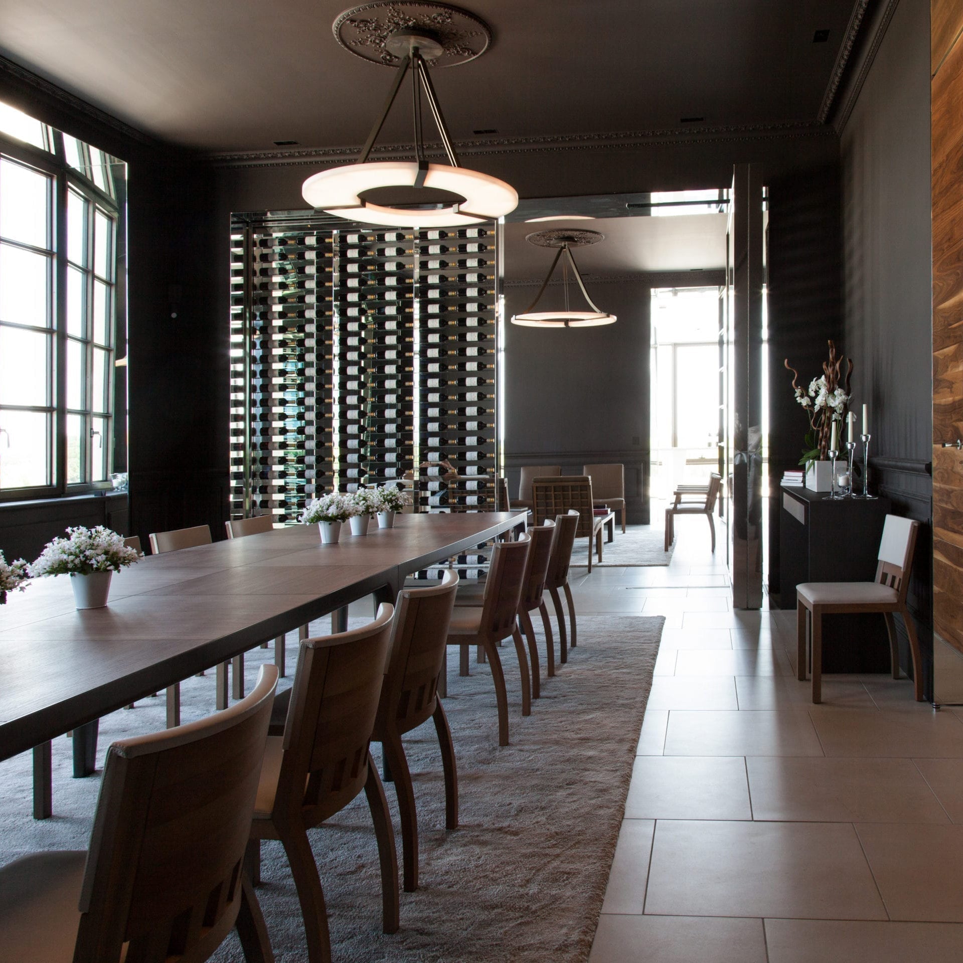 Elirionis Modern Minimalist Metal Alabaster Chandelier - Lamp Copper