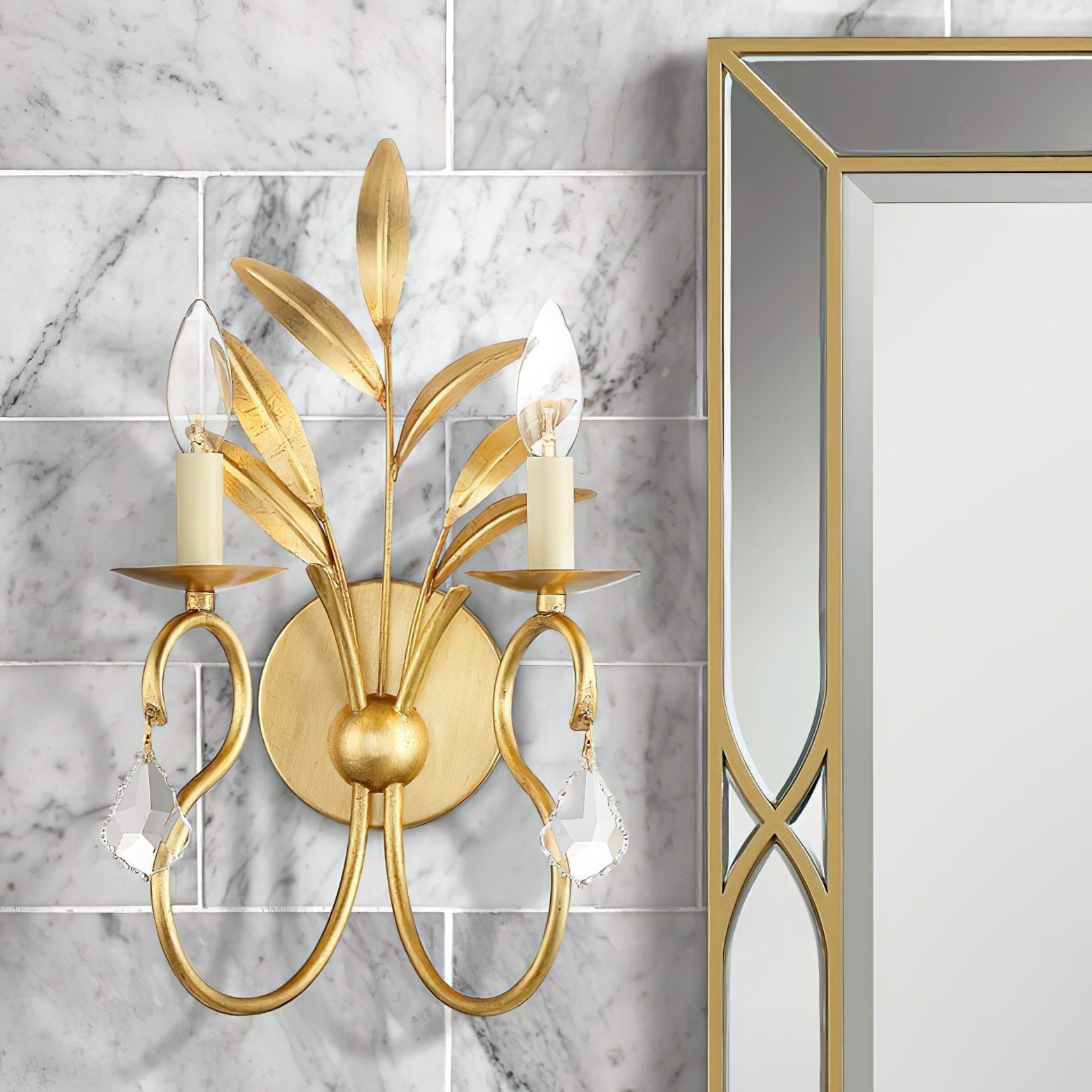 Zerinos Individual Creativity Brass Crystal Sconces Wall Lamp - Lamp Copper