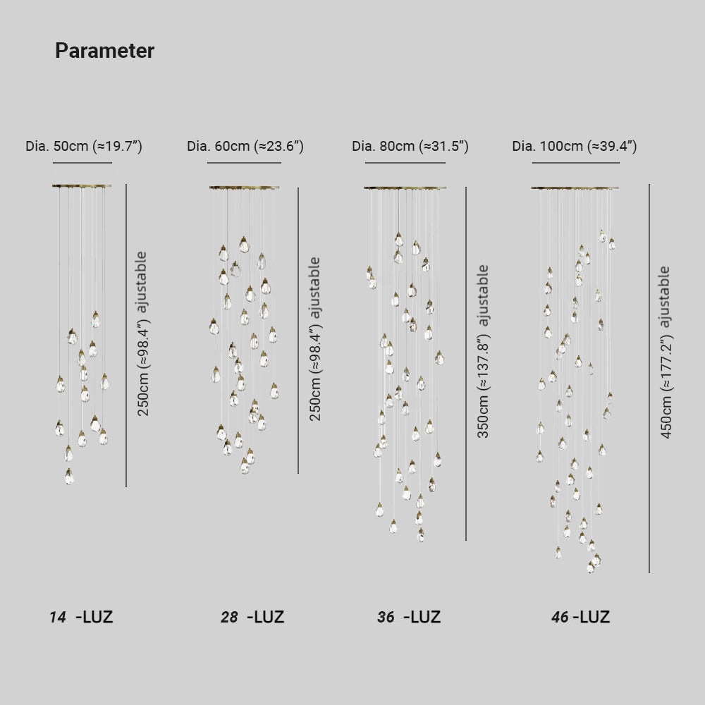 Kristy Diseño Bola Vidrio/Metal Lámpara Colgante Oro