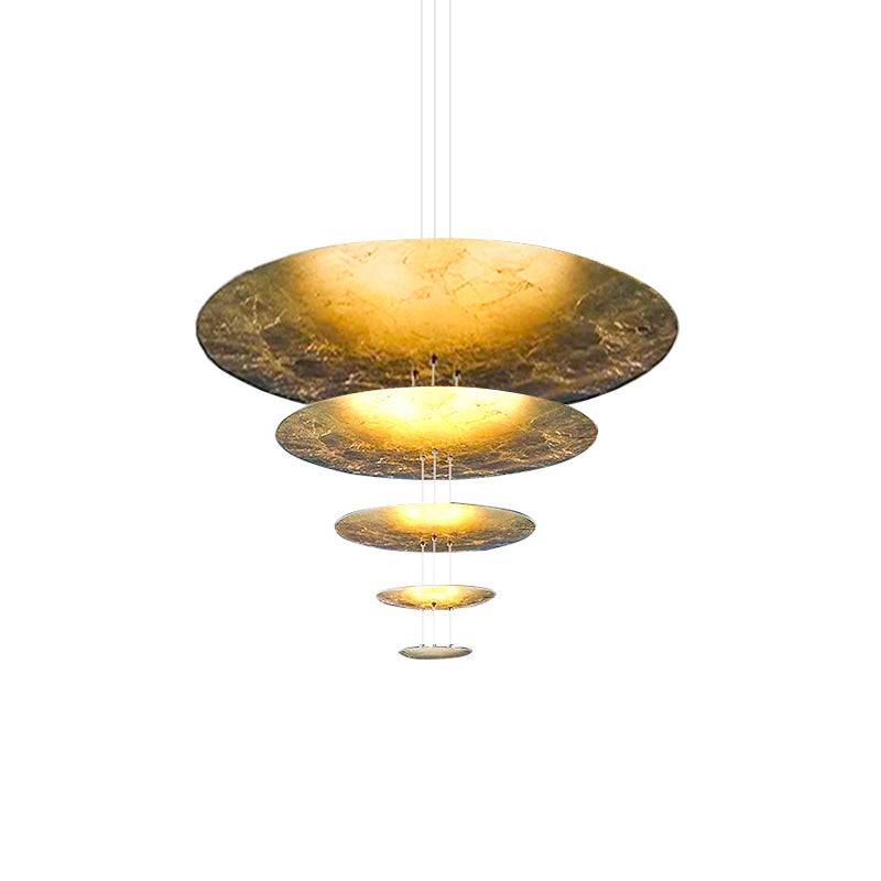 Zathaara Layered Gold Foil Pendant Light - Letslighting