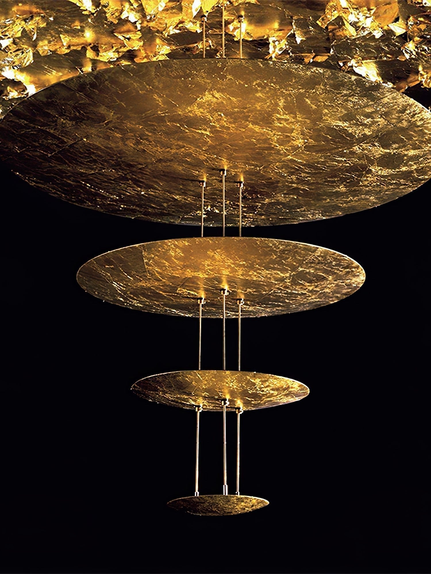 Zathaara Layered Gold Foil Pendant Light - Letslighting