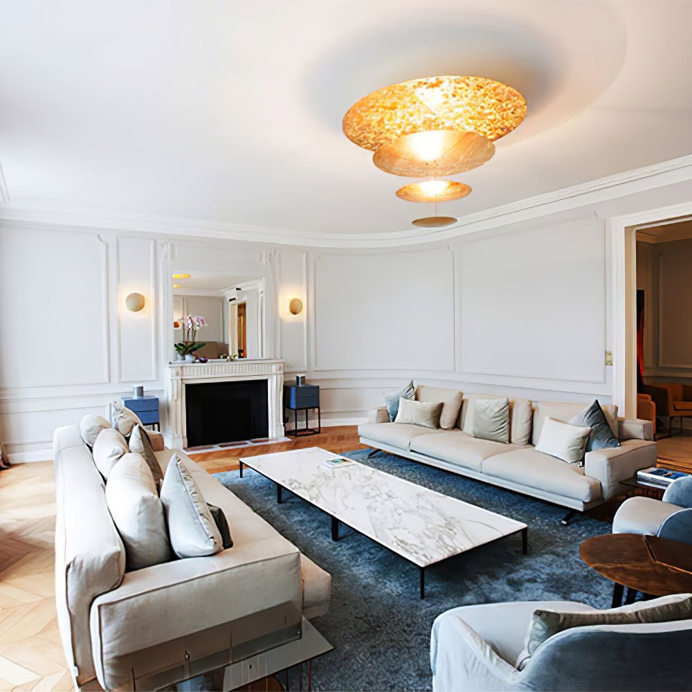 Zathaara Layered Gold Foil Pendant Light - Letslighting