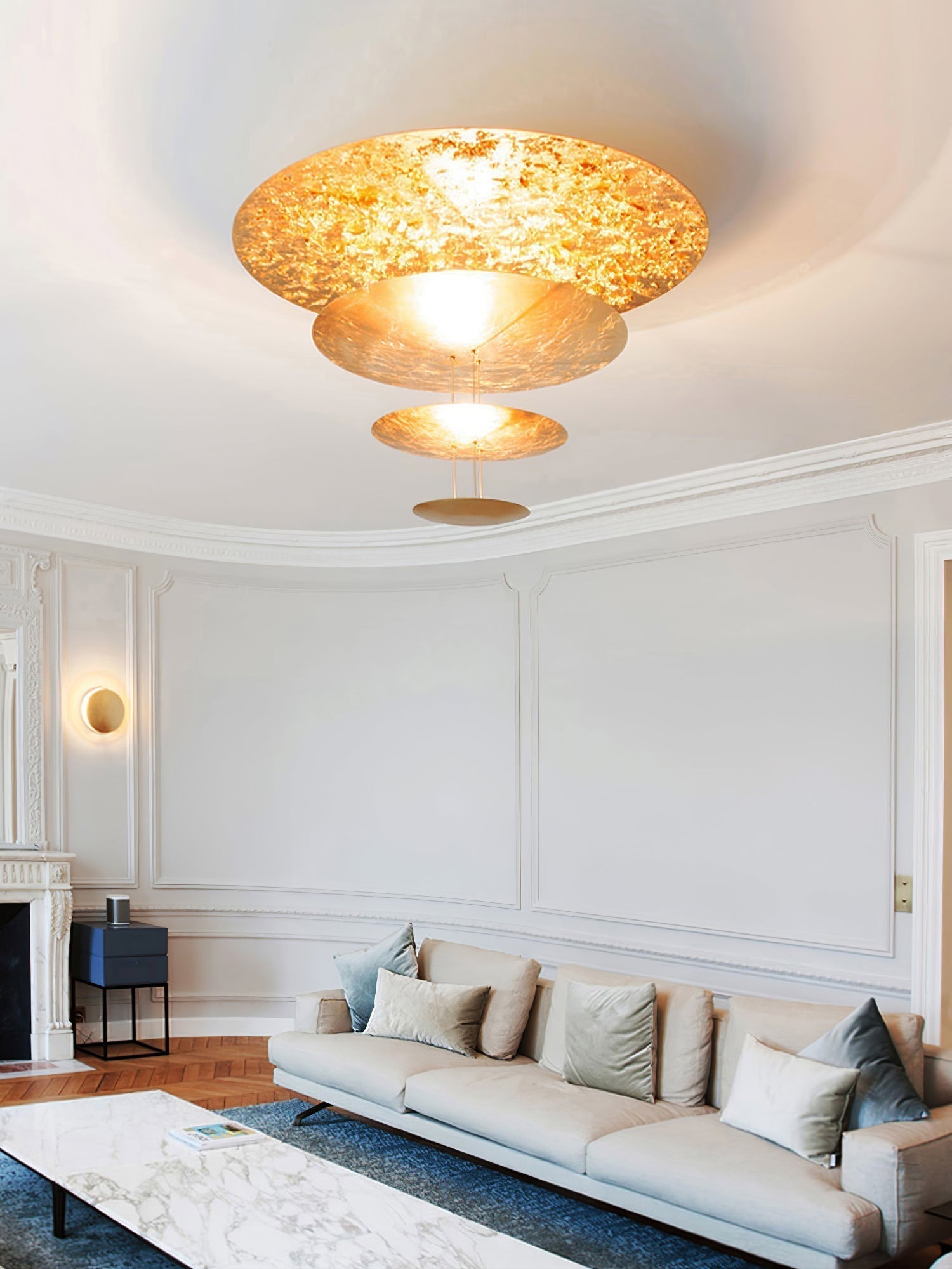 Zathaara Layered Gold Foil Pendant Light - Letslighting