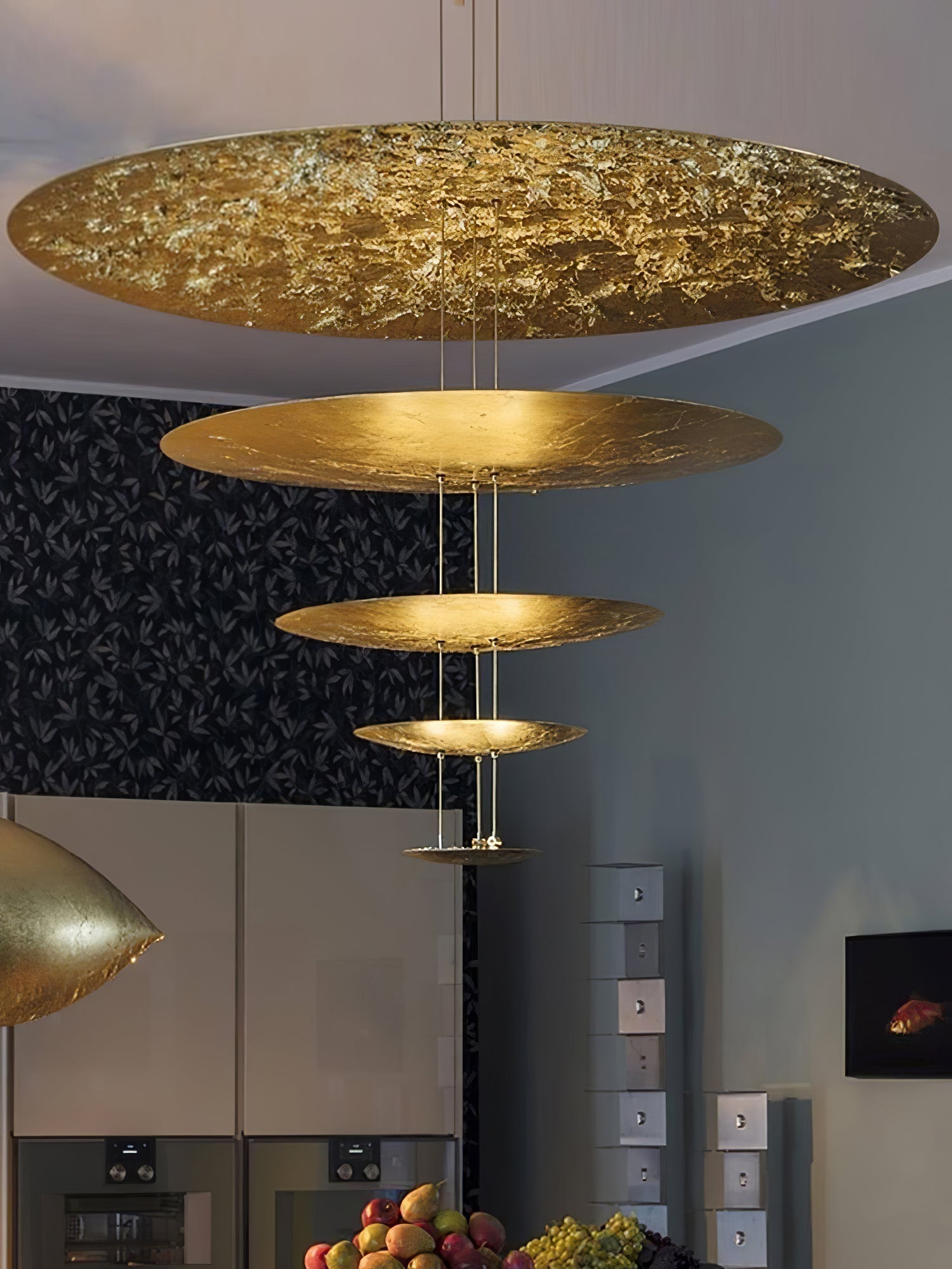 Zathaara Layered Gold Foil Pendant Light - Letslighting