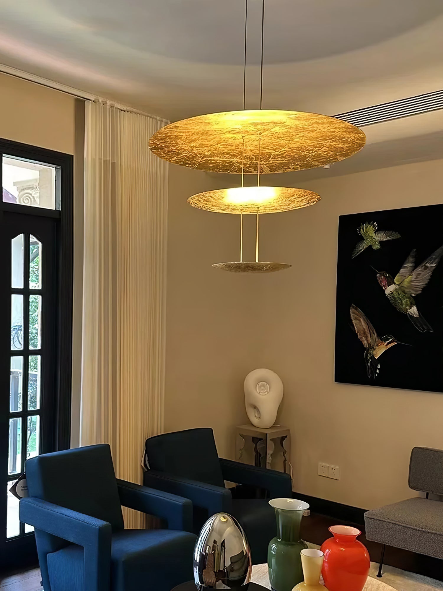 Zathaara Layered Gold Foil Pendant Light - Letslighting