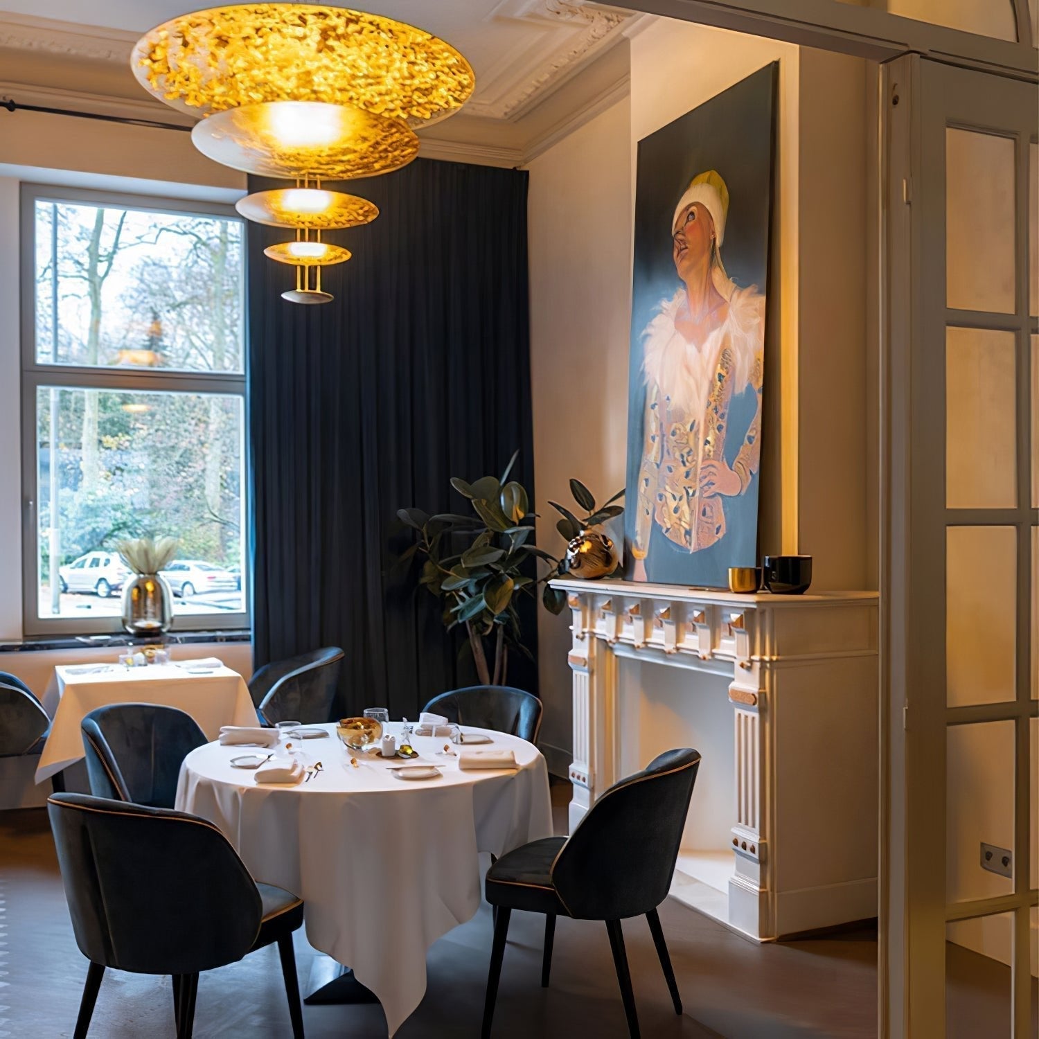 Zathaara Layered Gold Foil Pendant Light - Letslighting