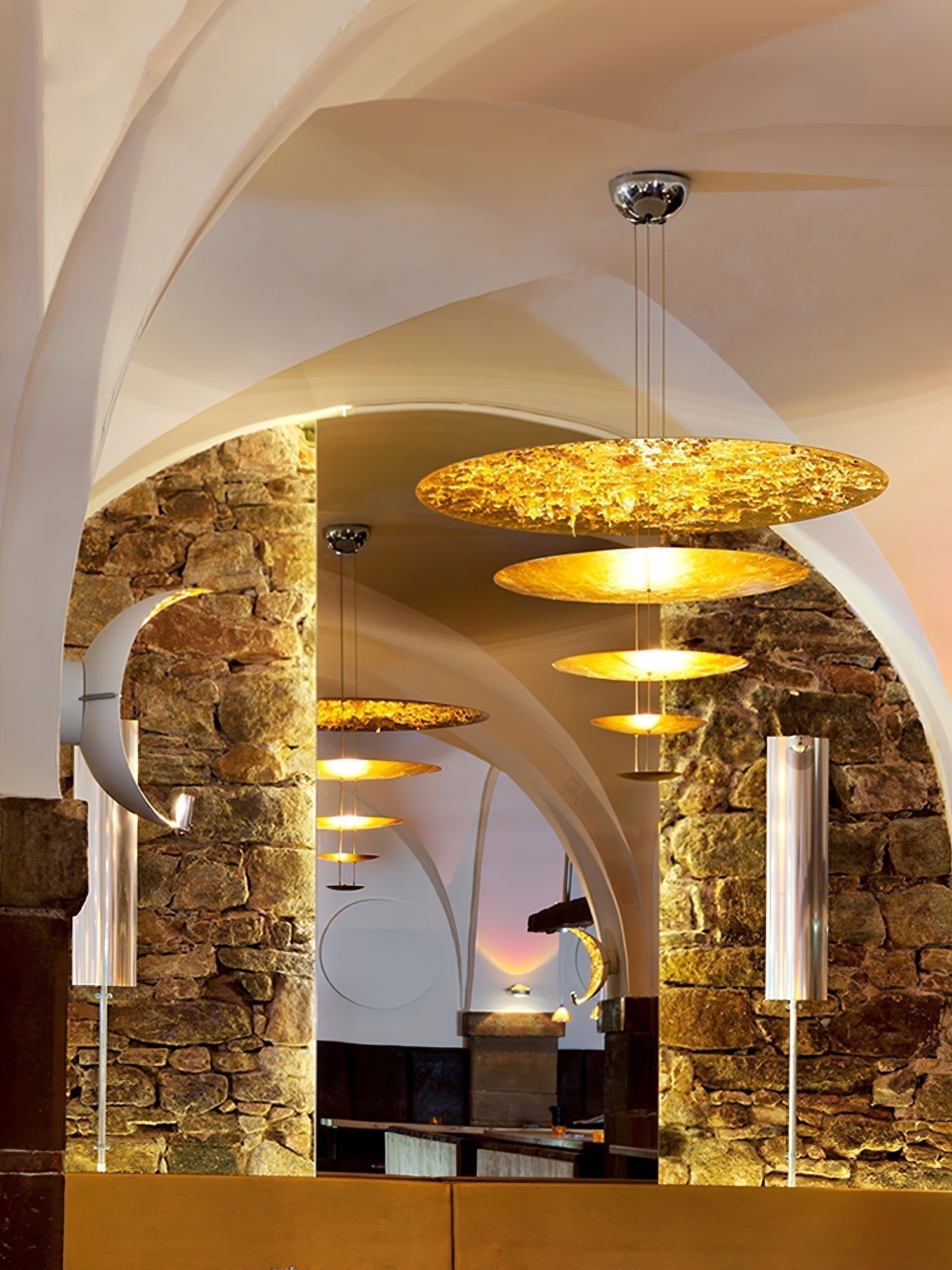 Zathaara Layered Gold Foil Pendant Light - Letslighting