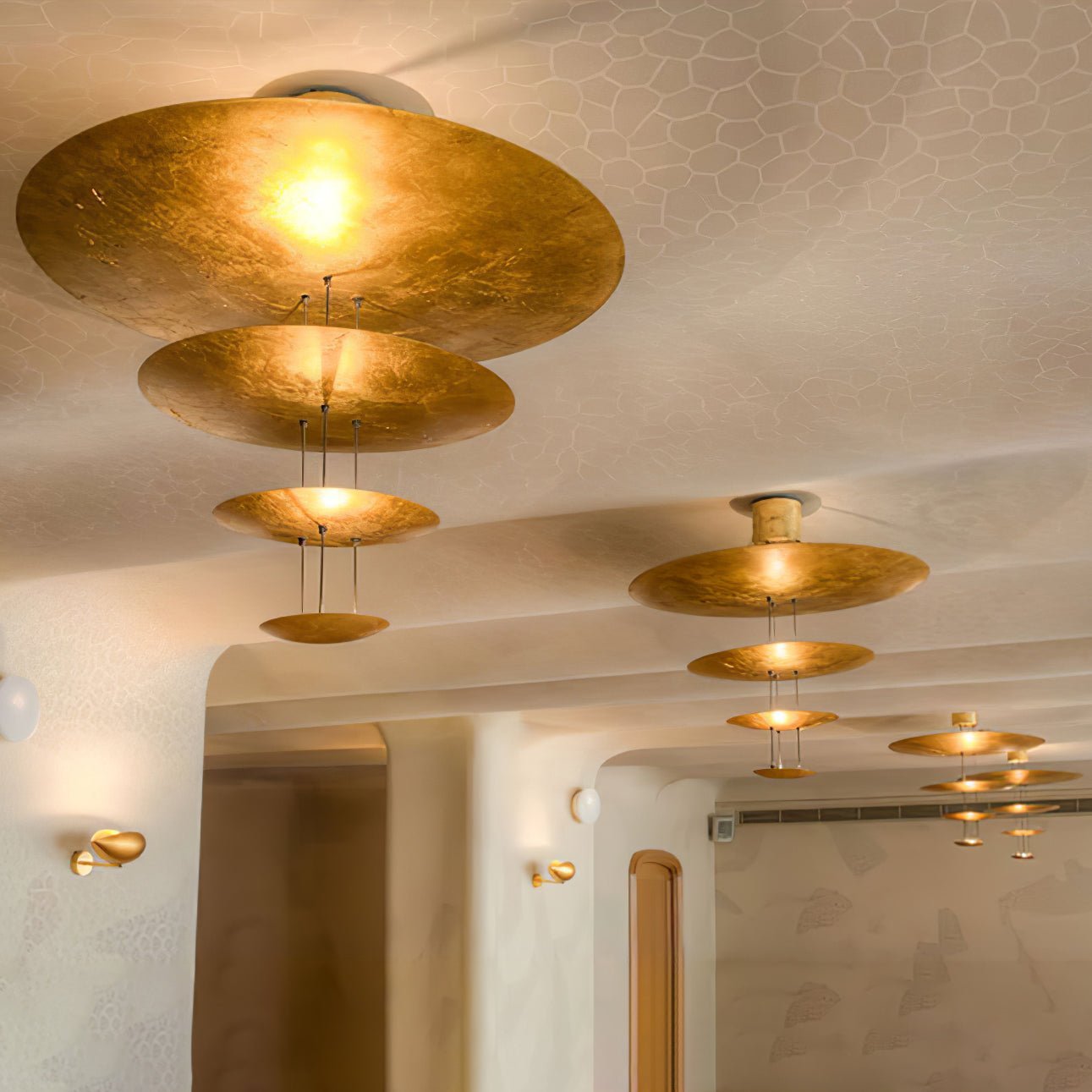 Zathaara Layered Gold Foil Pendant Light - Letslighting