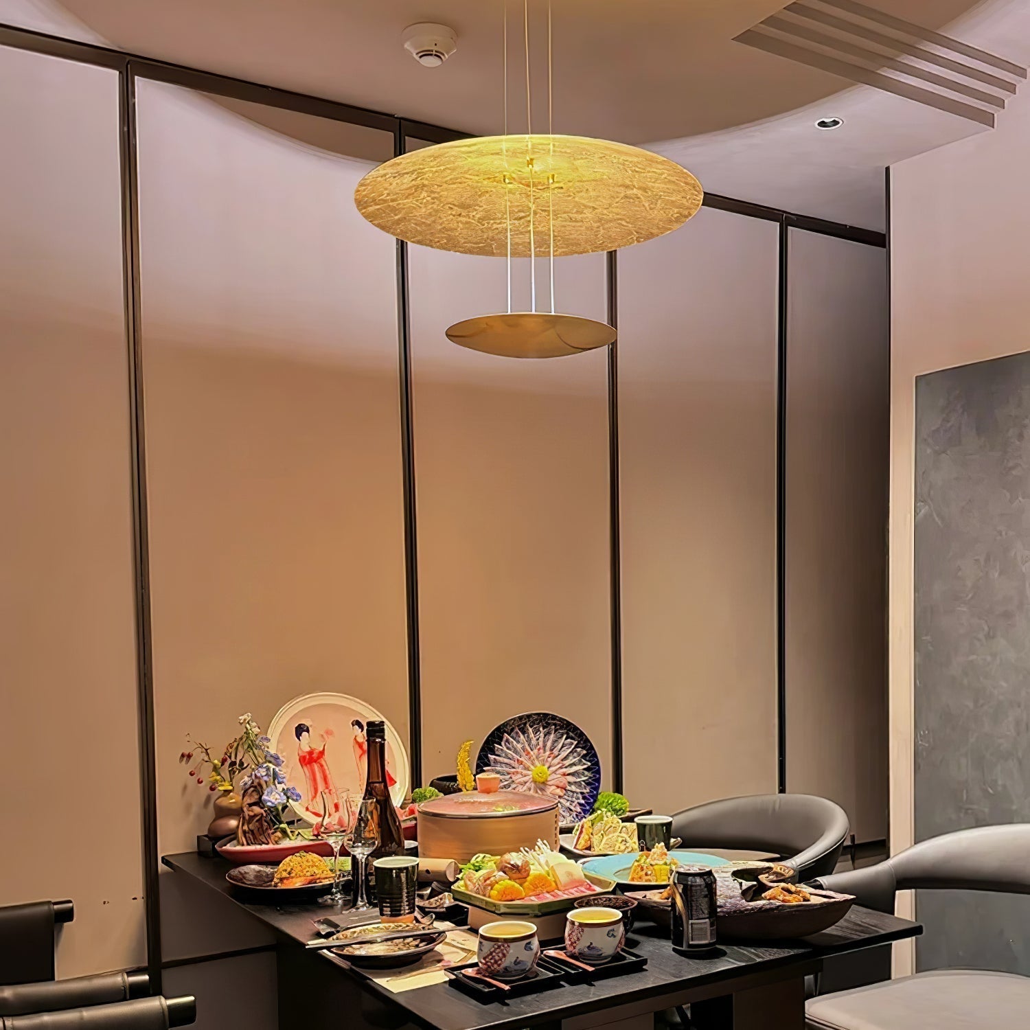 Zathaara Layered Gold Foil Pendant Light - Letslighting