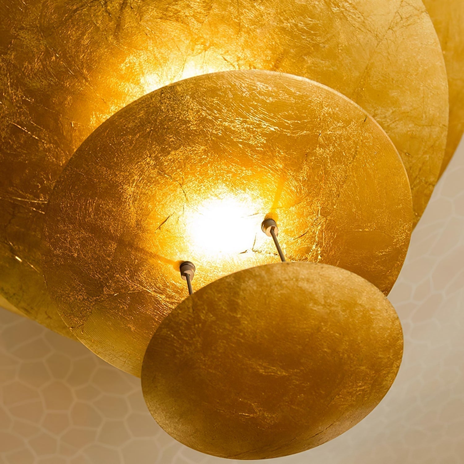 Zathaara Layered Gold Foil Pendant Light - Letslighting