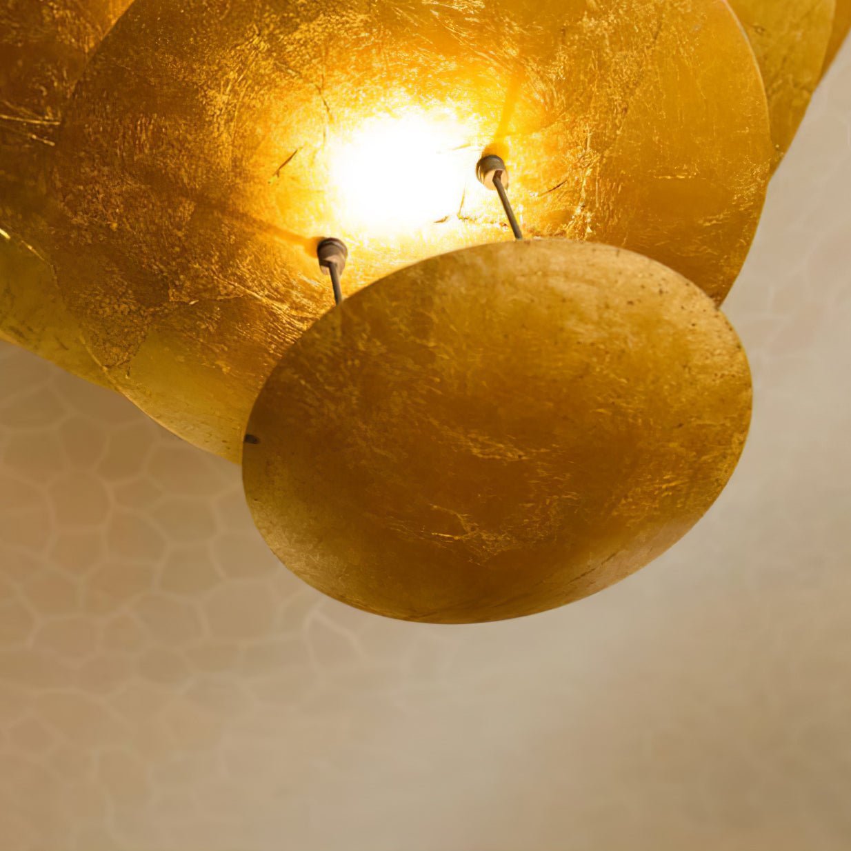 Zathaara Layered Gold Foil Pendant Light - Letslighting