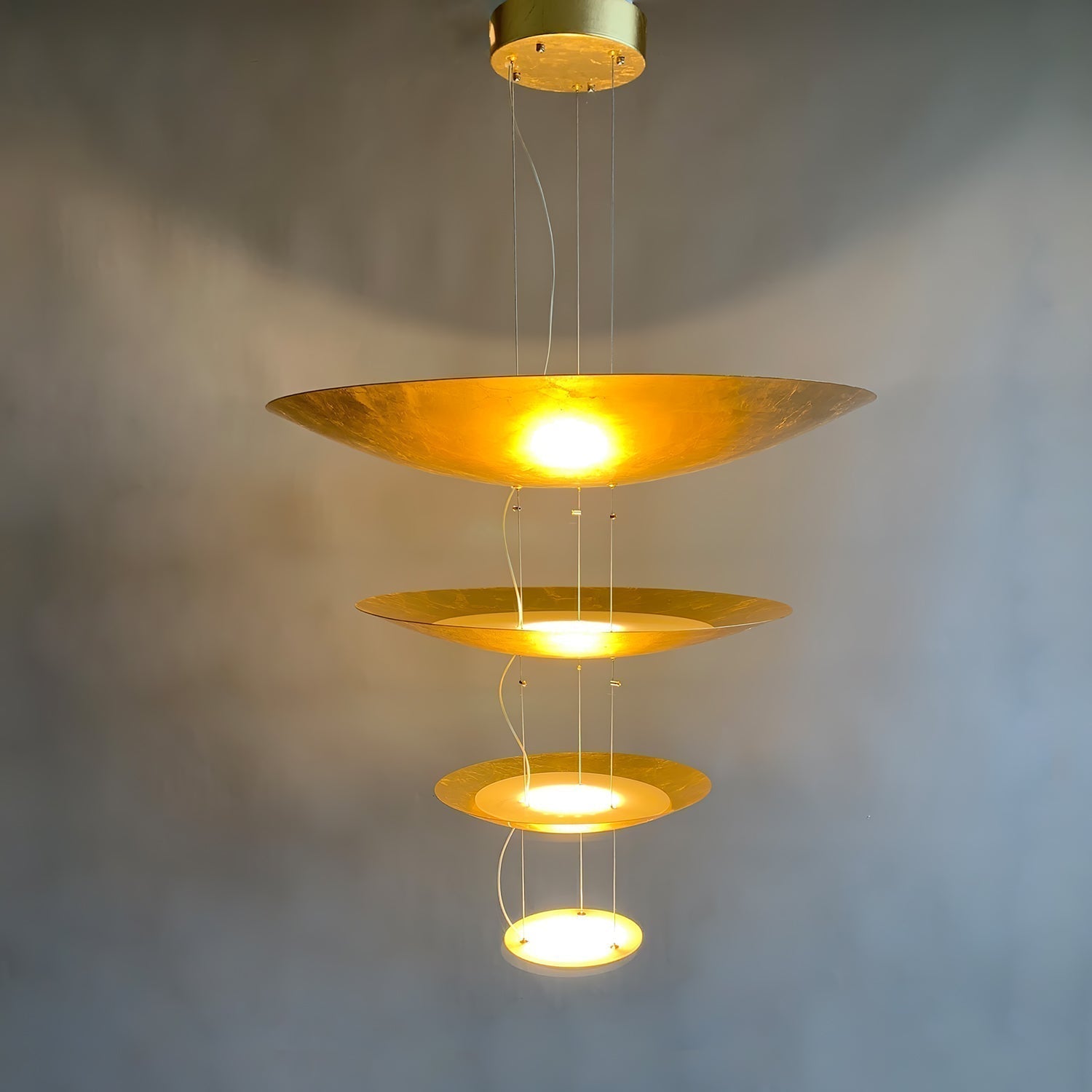 Zathaara Layered Gold Foil Pendant Light - Letslighting