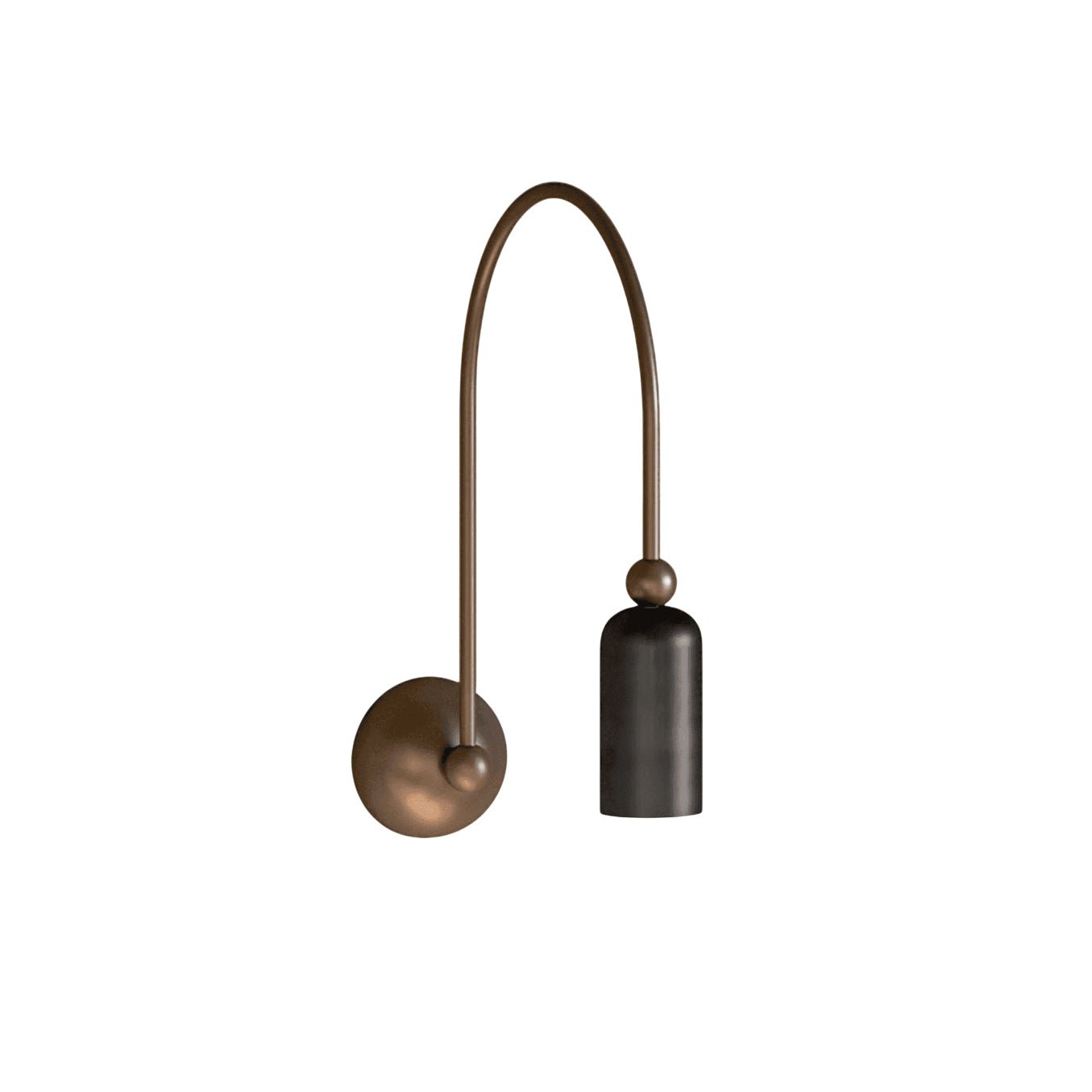 Vortigaud Curved Bronze Black Wall Light - Letslighting