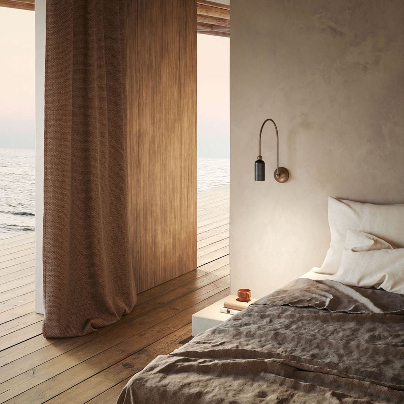 Vortigaud Curved Bronze Black Wall Light - Letslighting