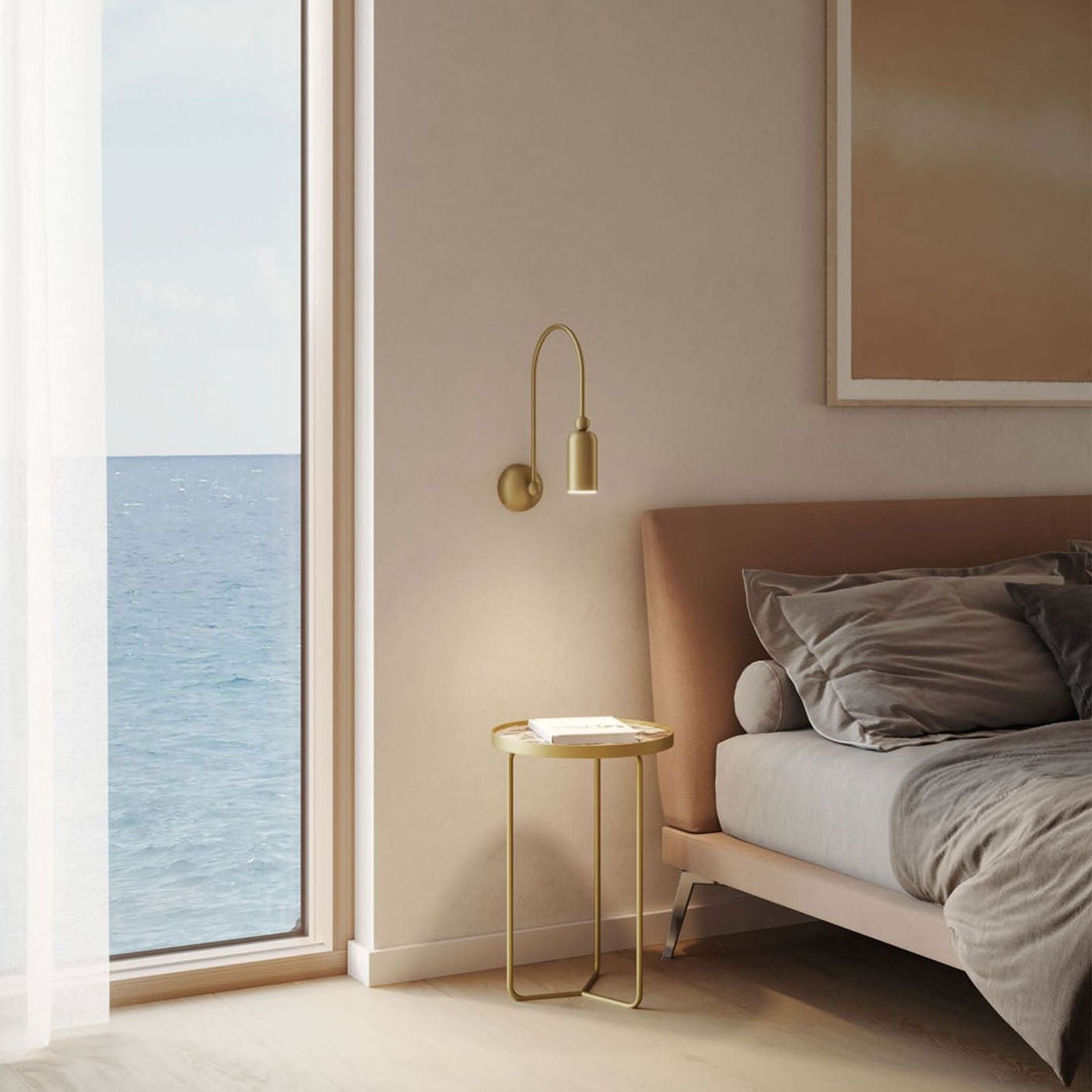 Vortigaud Curved Bronze Black Wall Light - Letslighting