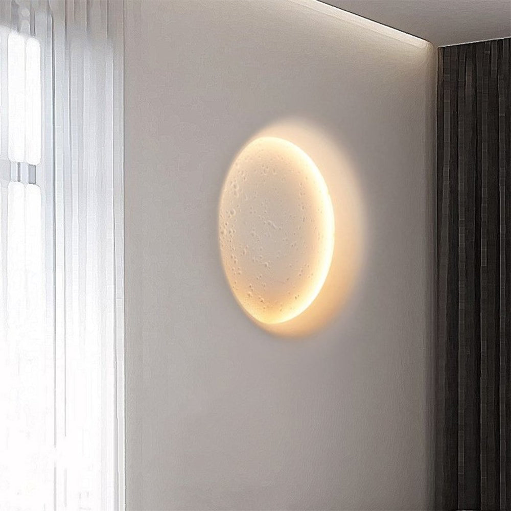 Aria Decorativo Luna Metal/Yeso Aplique de Pared Blanco