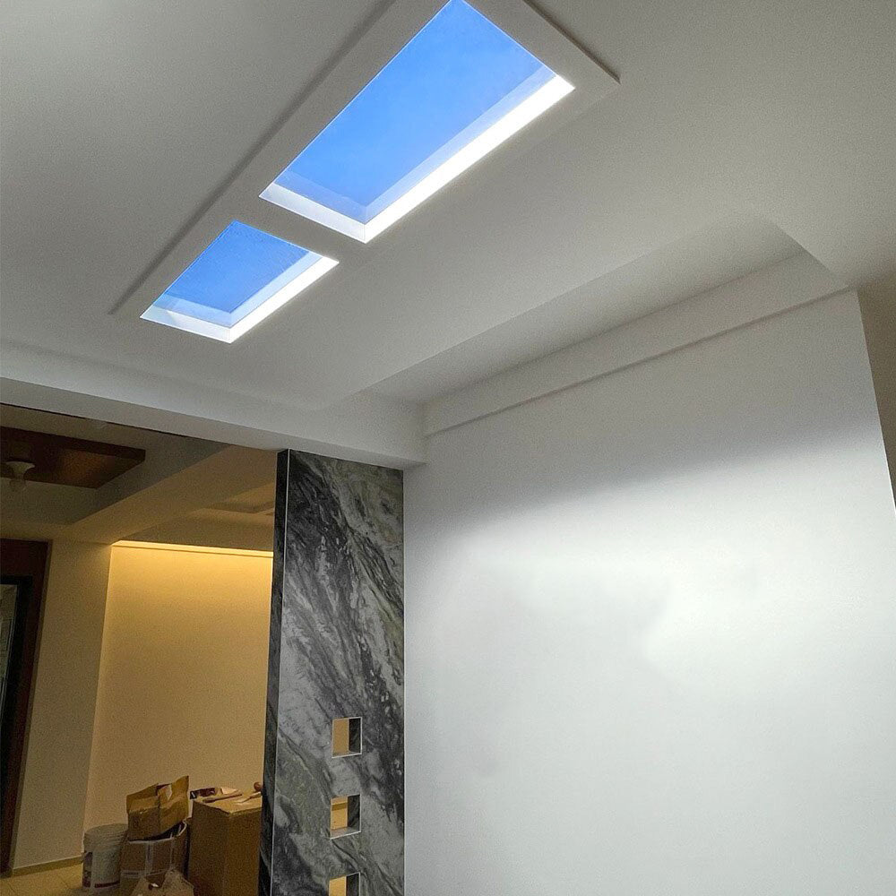 Arisha Moderna Cuadrada/Rectángular Metal LED Lámpara de Techo Azul