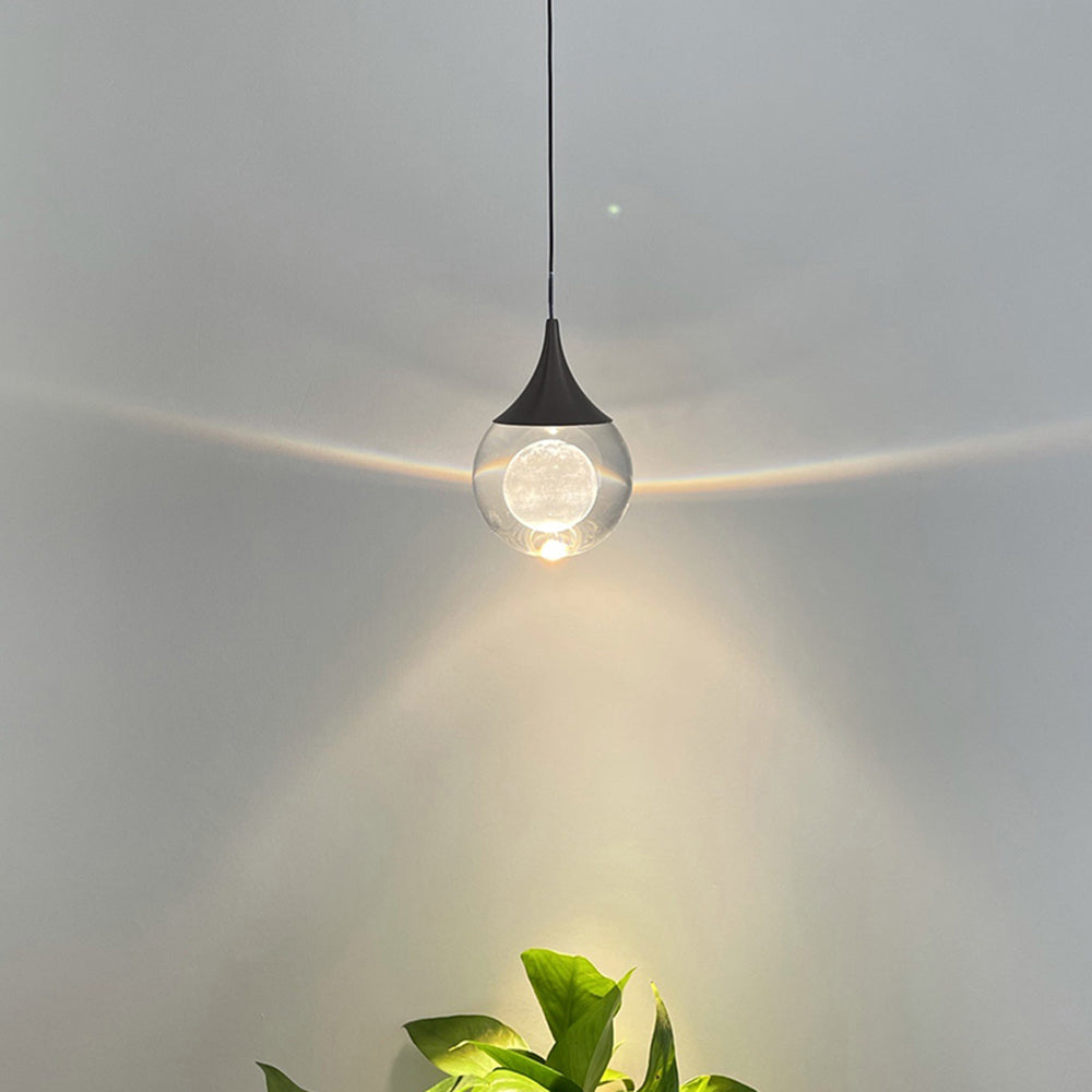Aria Moderna Diseño Gota Metal/Cristal Lámpara Colgante Negra