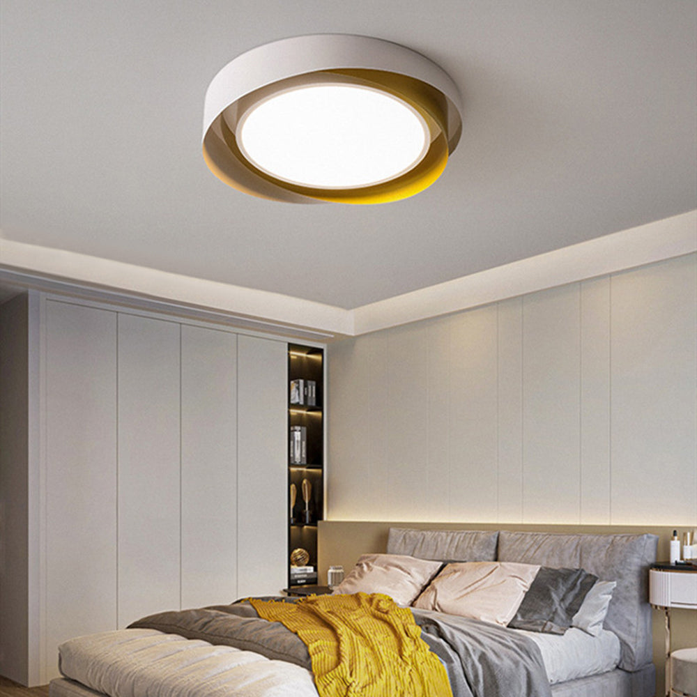 Arisha Moderna Redonda Metal LED Lámpara de Techo Oro/Blanco