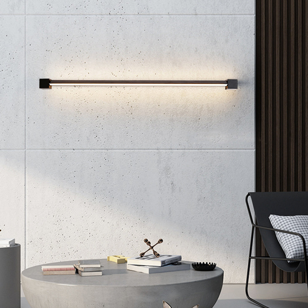 Arisha Minimalista Lineal Metal/Acrílico Aplique de Pared Negro