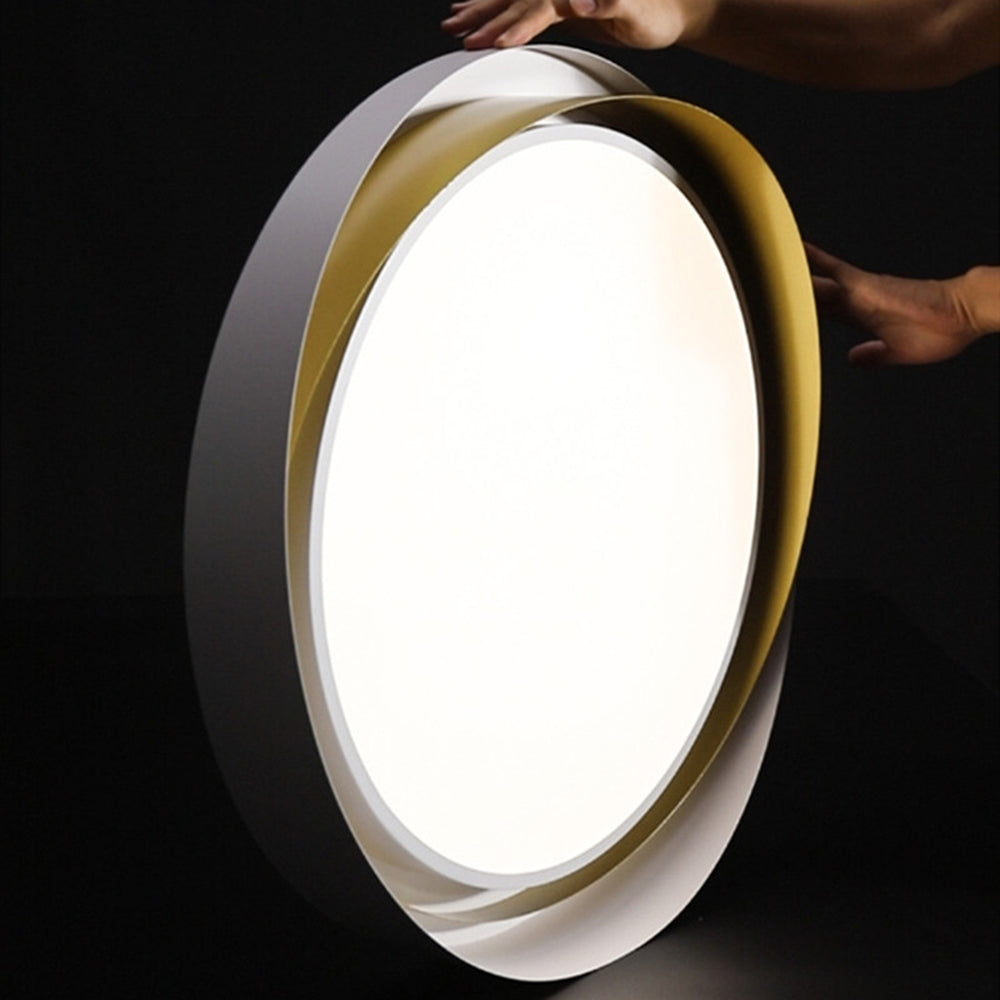 Arisha Moderna Redonda Metal LED Lámpara de Techo Oro/Blanco