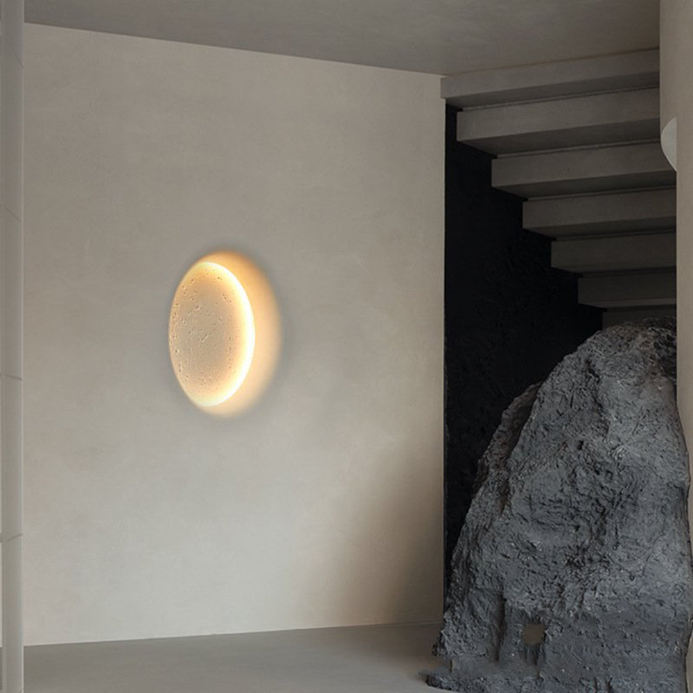 Aria Decorativo Luna Metal/Yeso Aplique de Pared Blanco