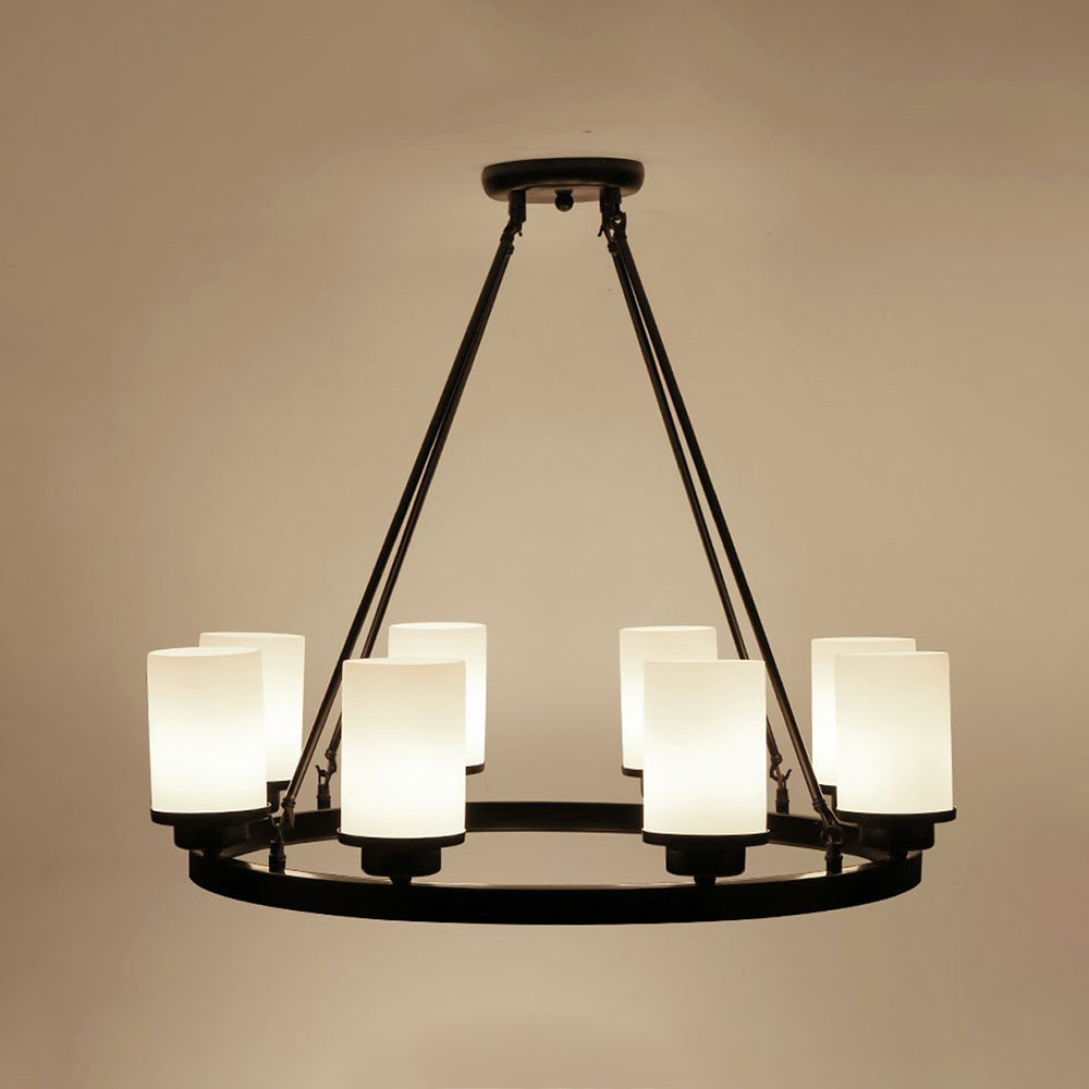 Silva Vintage Redonda Metal/Vidrio Lámpara Colgante Negra