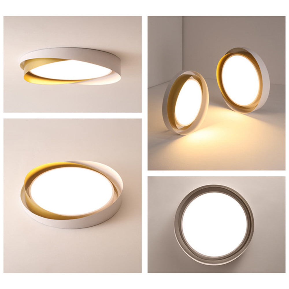 Arisha Moderna Redonda Metal LED Lámpara de Techo Oro/Blanco