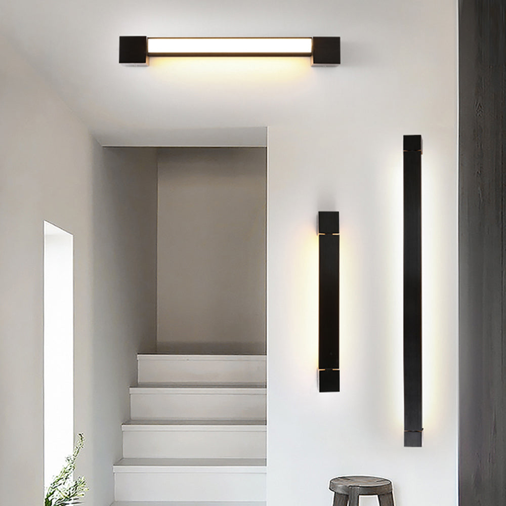 Arisha Minimalista Lineal Metal/Acrílico Aplique de Pared Negro