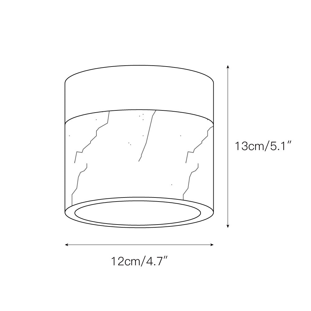 Ivinir Modern Minimalist Round Marble Ceiling Lamp - Lamp Copper