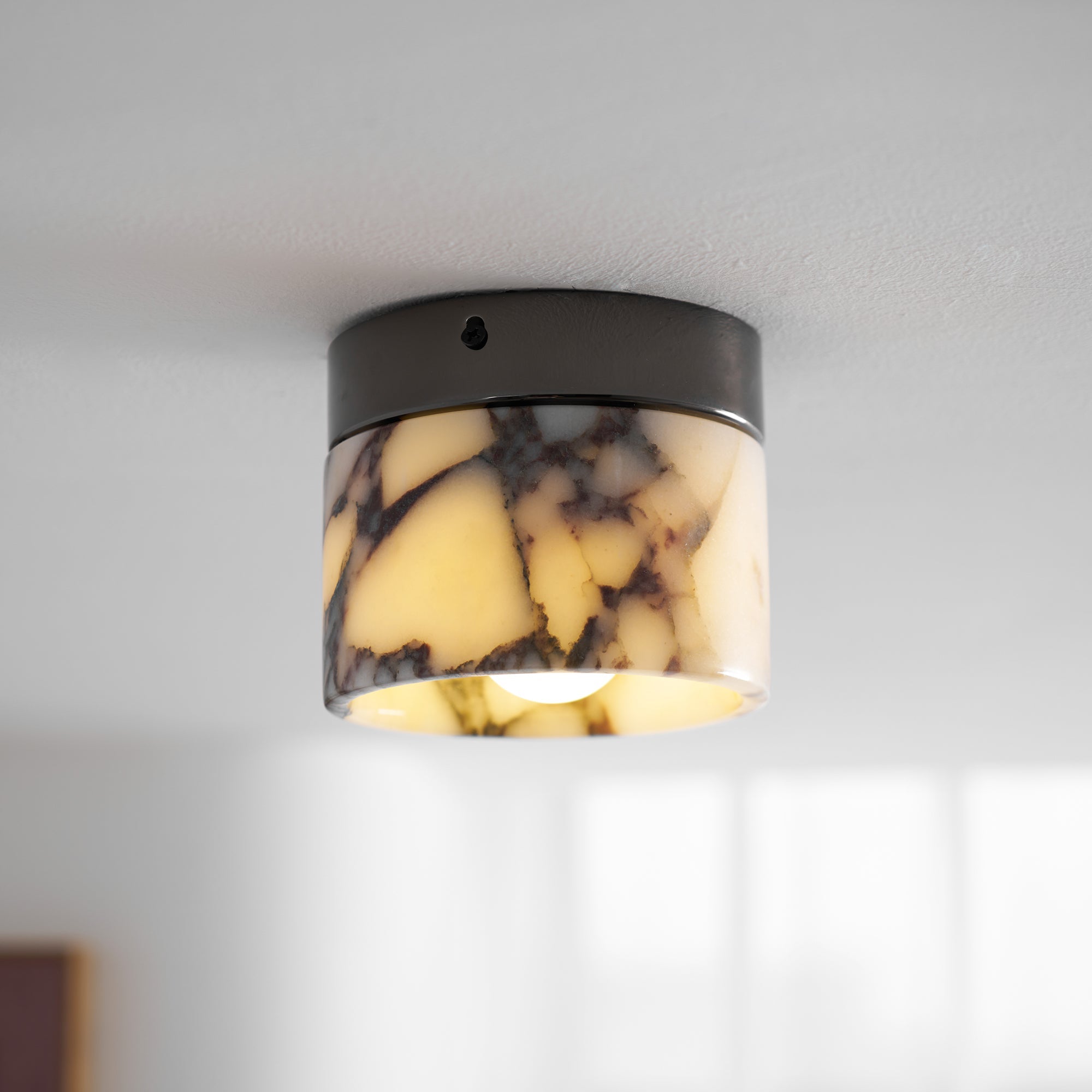 Ivinir Modern Minimalist Round Marble Ceiling Lamp - Lamp Copper