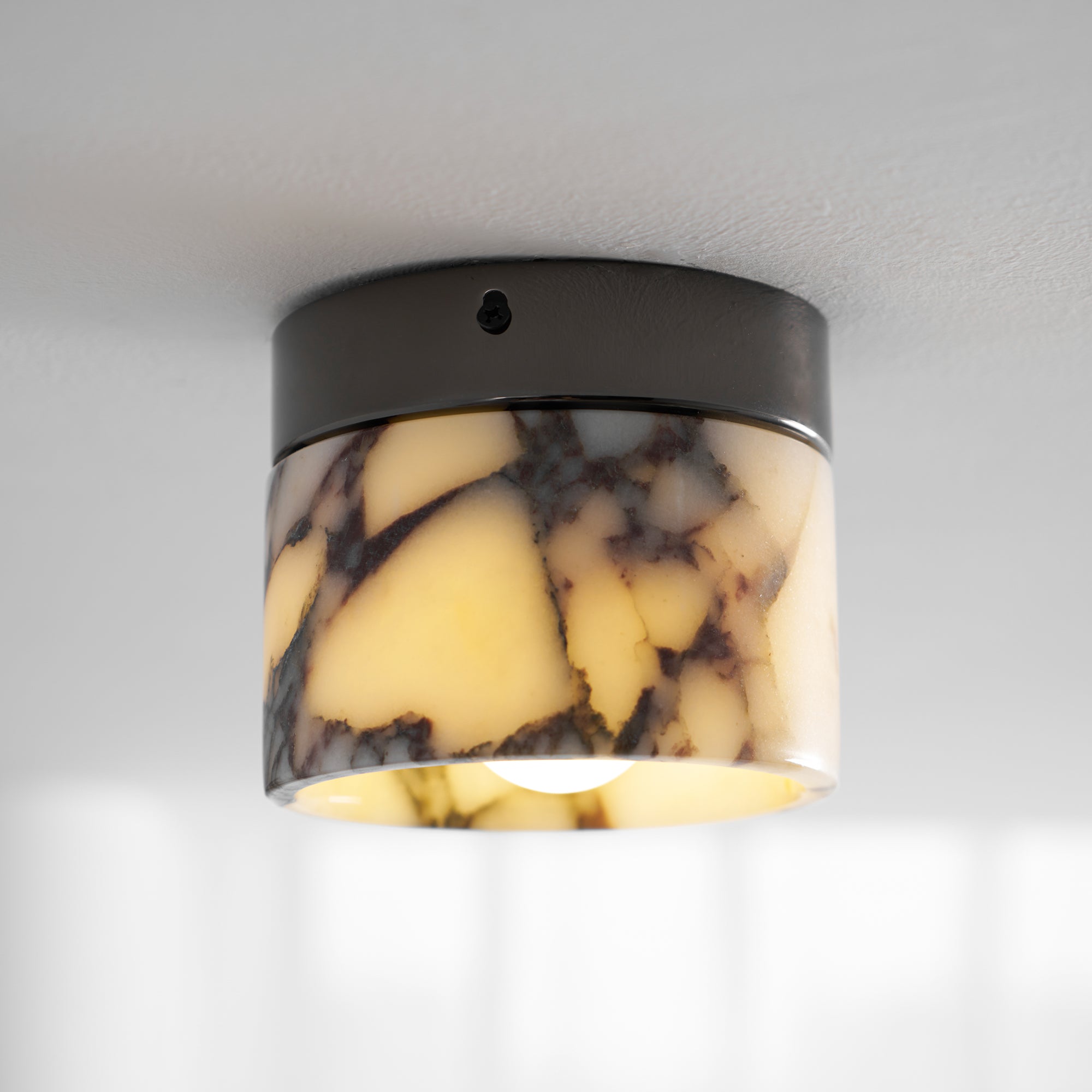 Ivinir Modern Minimalist Round Marble Ceiling Lamp - Lamp Copper