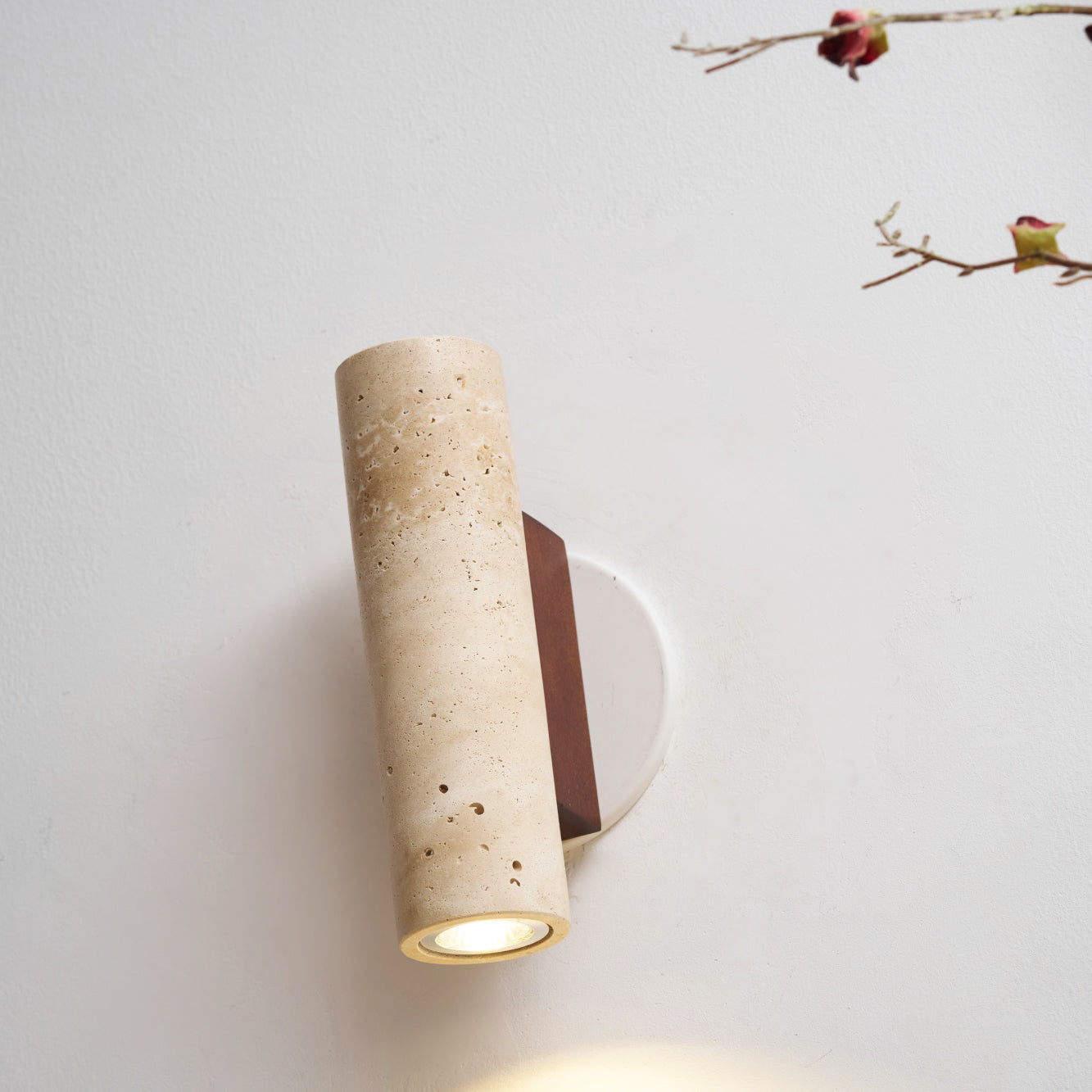 Uvineth Modern Minimalist Travertine Wall Lamp - Lamp Copper