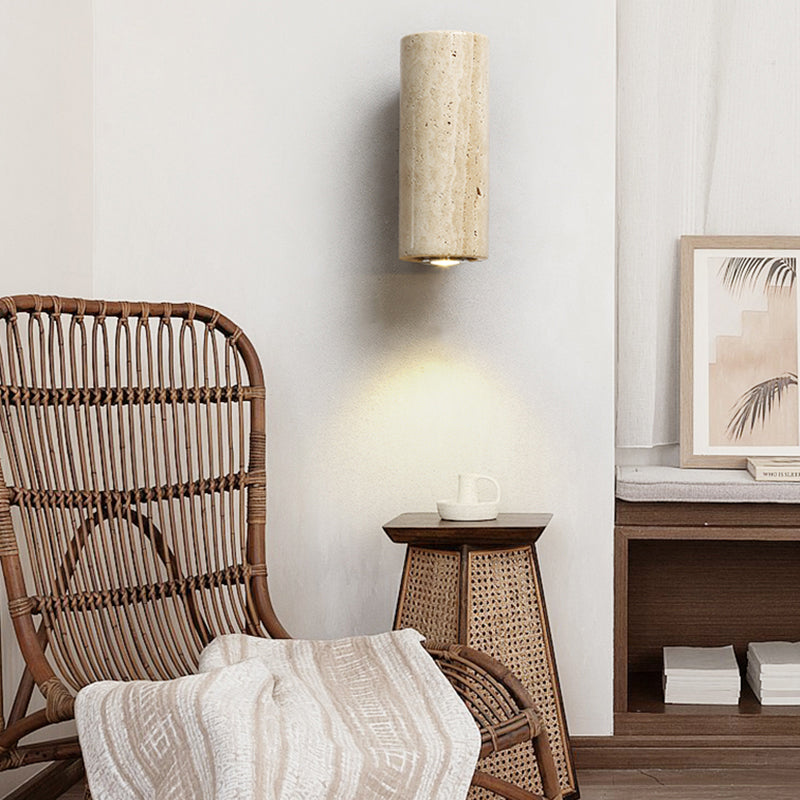 Uvineth Modern Minimalist Travertine Wall Lamp - Lamp Copper