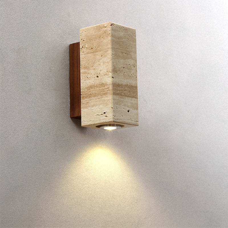 Uvineth Modern Minimalist Travertine Wall Lamp - Lamp Copper