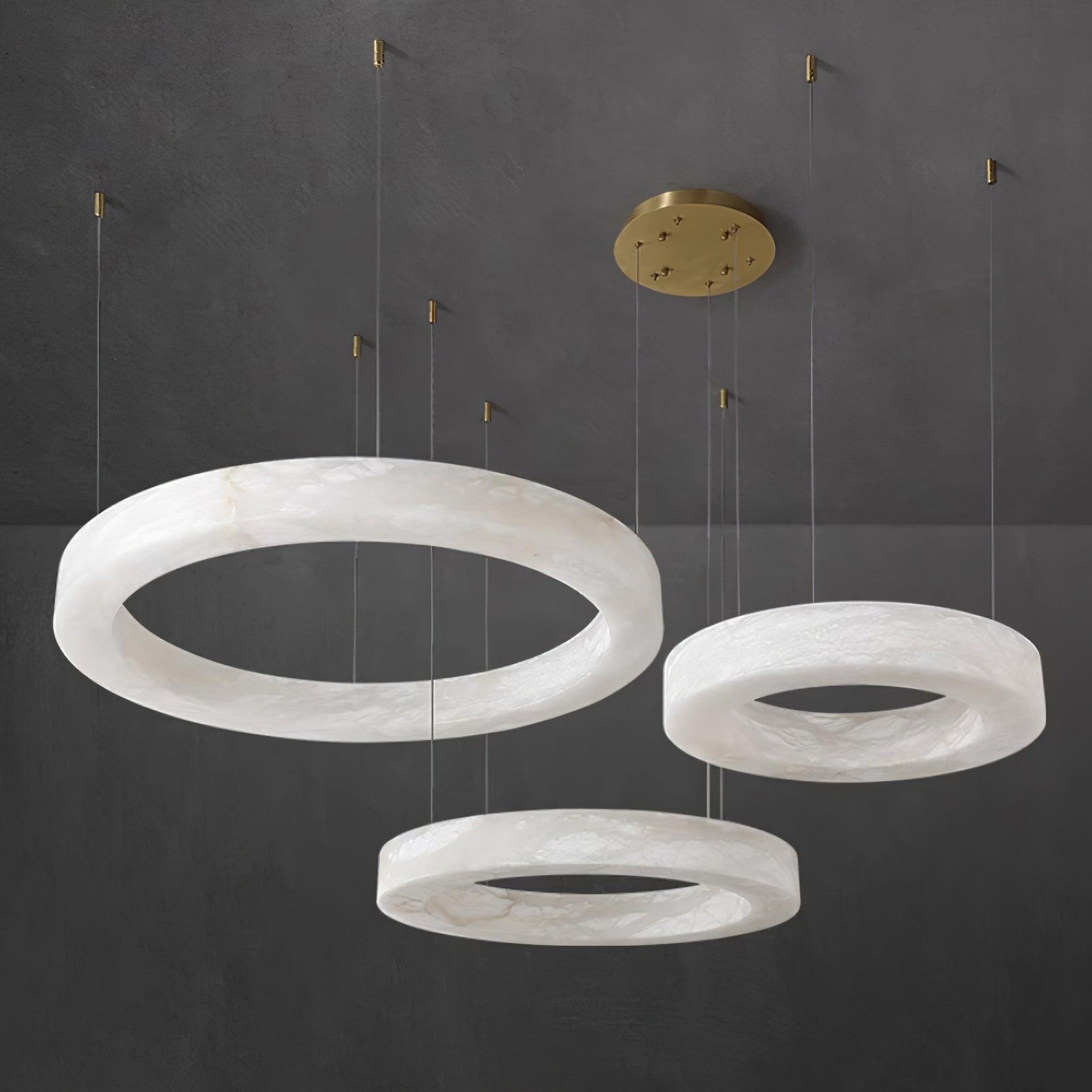 Olloros Alabaster Multi-Ring Pendant Light - Letslighting