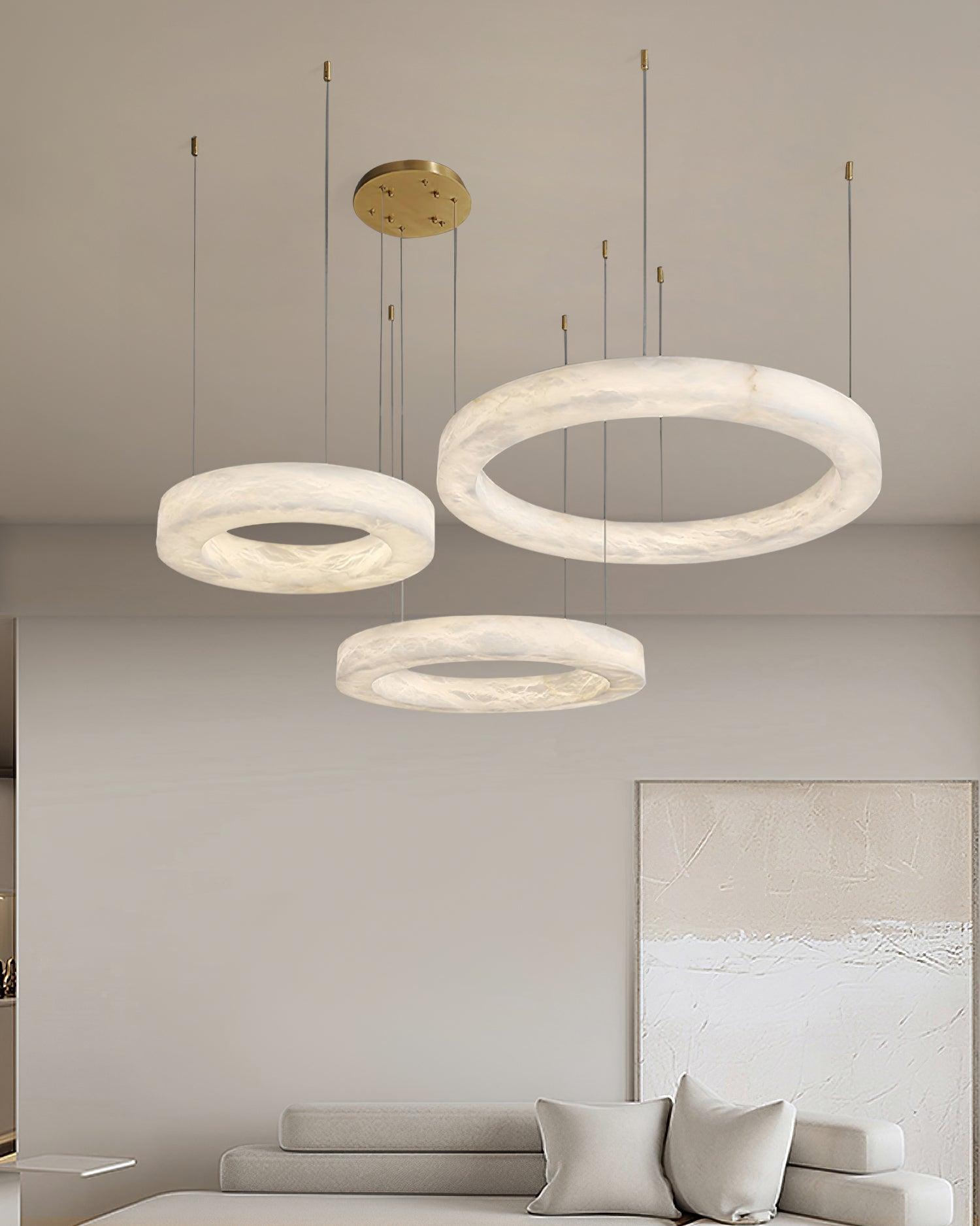 Olloros Alabaster Multi-Ring Pendant Light - Letslighting
