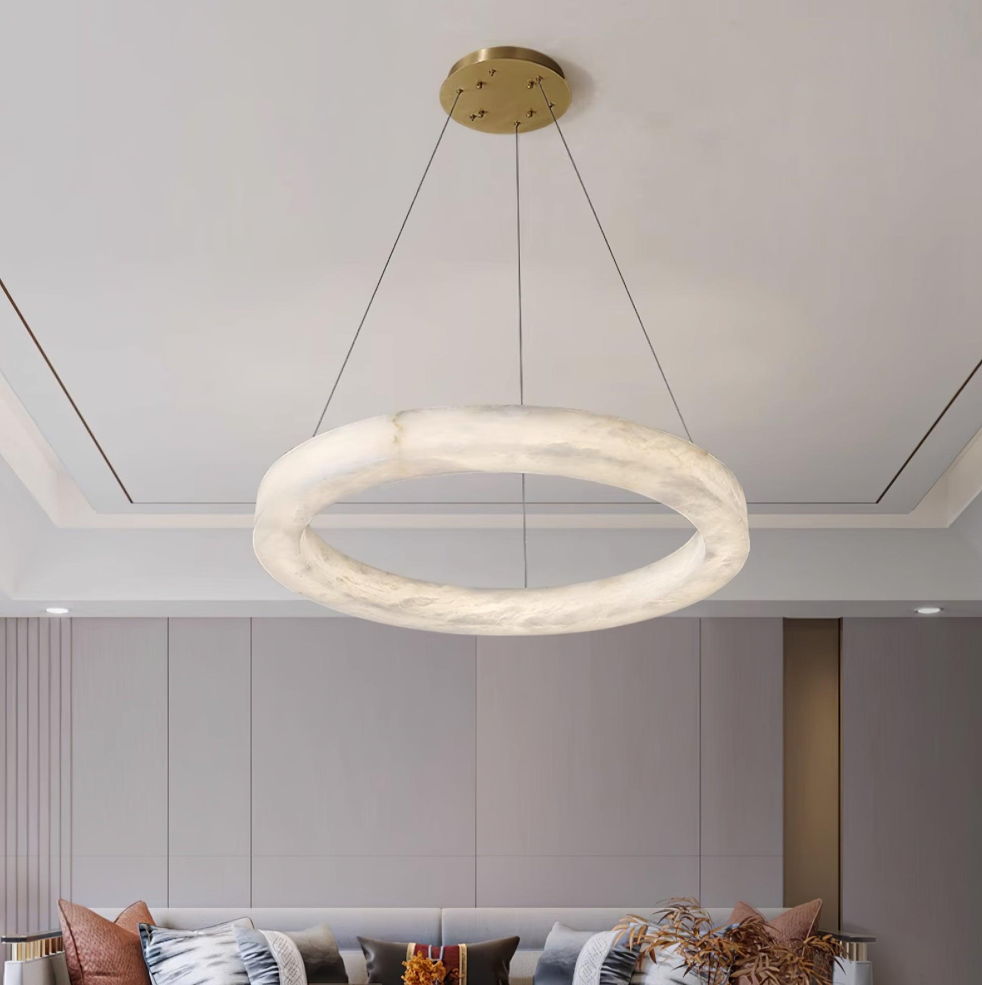 Olloros Alabaster Multi-Ring Pendant Light - Letslighting